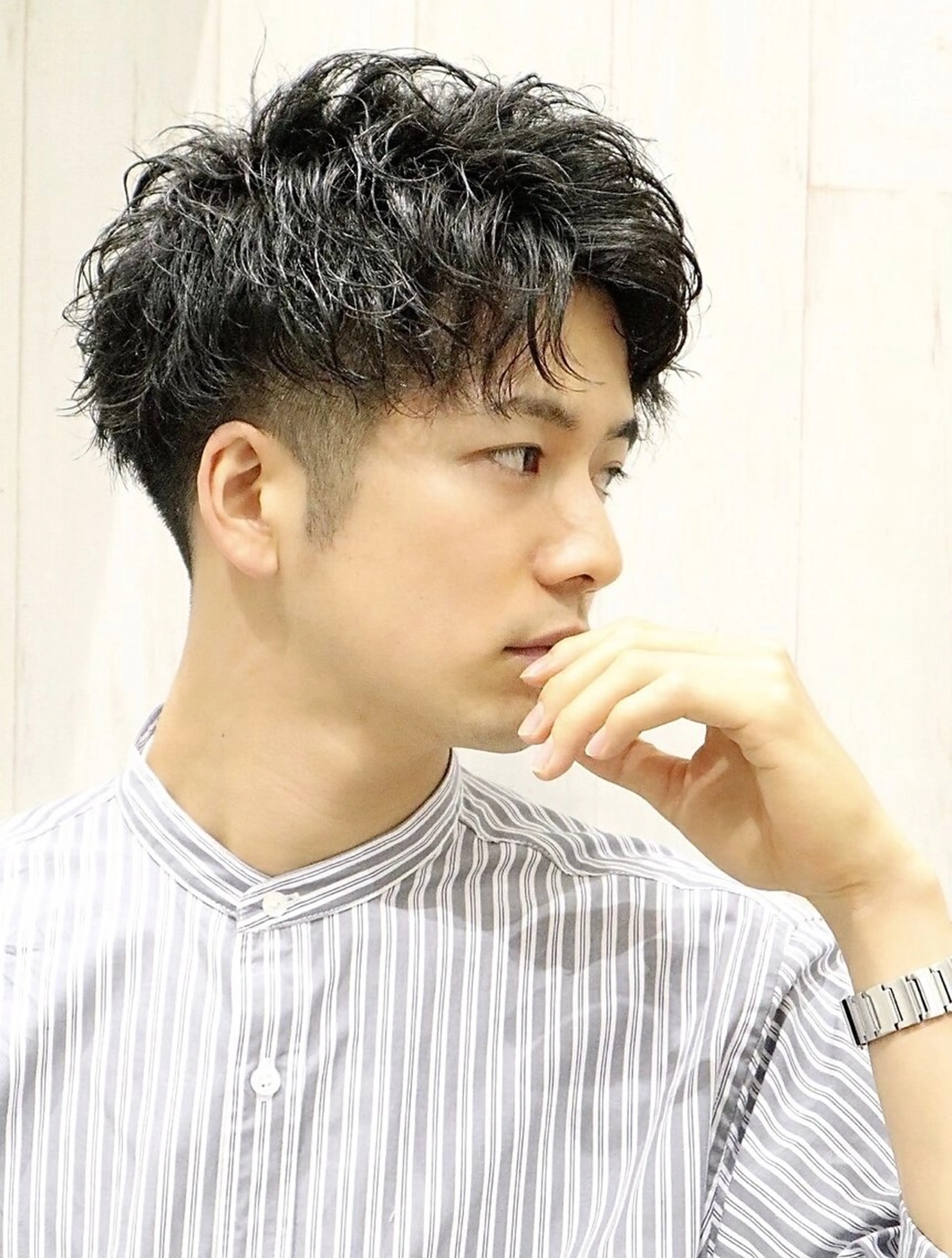 ミディアム パーマ 阿久津 開成のヘアスタイル