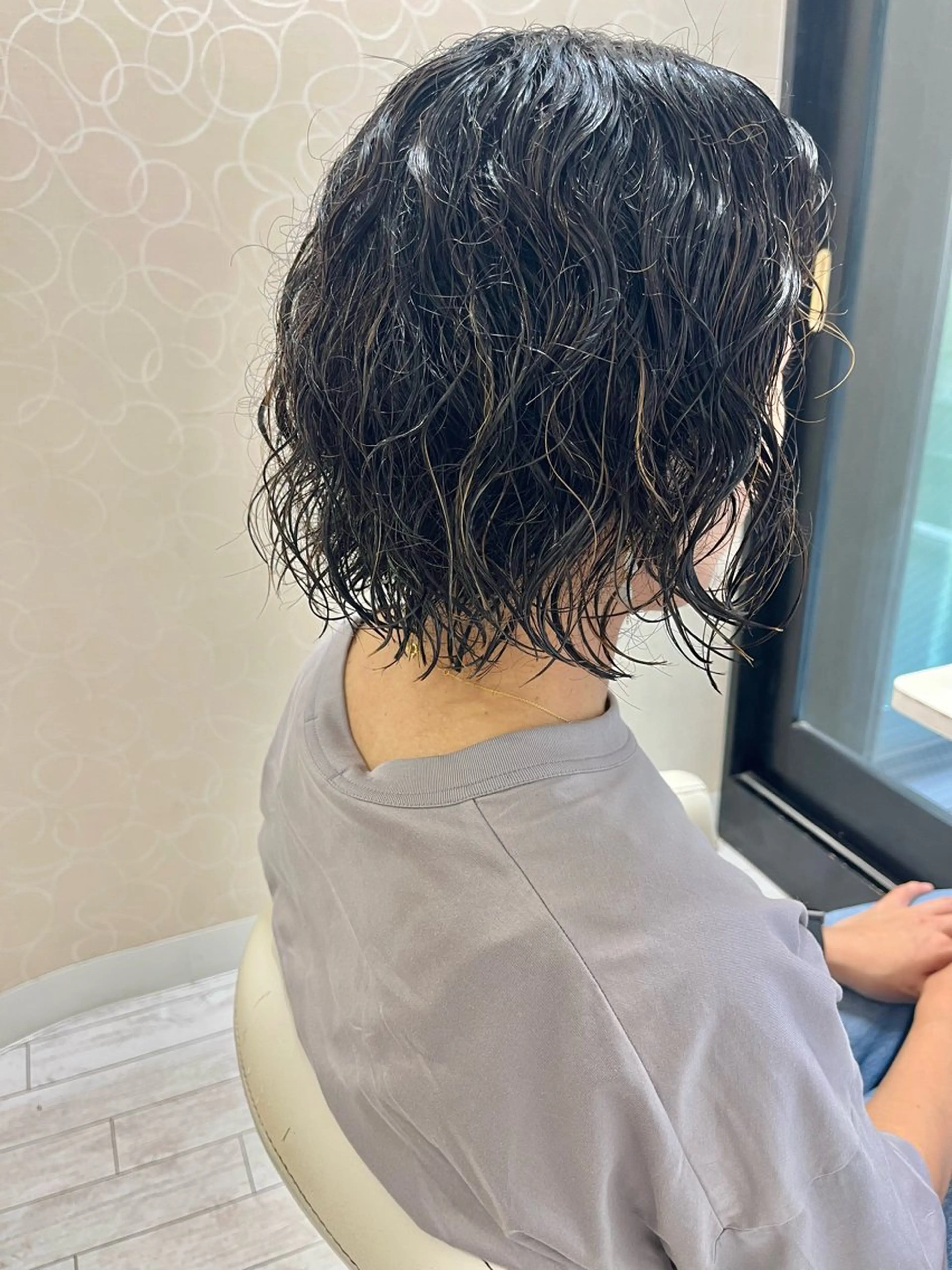 ミディアム カラー ハイライトカラー くせ毛 ハイライト カット ヘアカラー ママ美容師 ＊ヒマワリのヘアスタイル