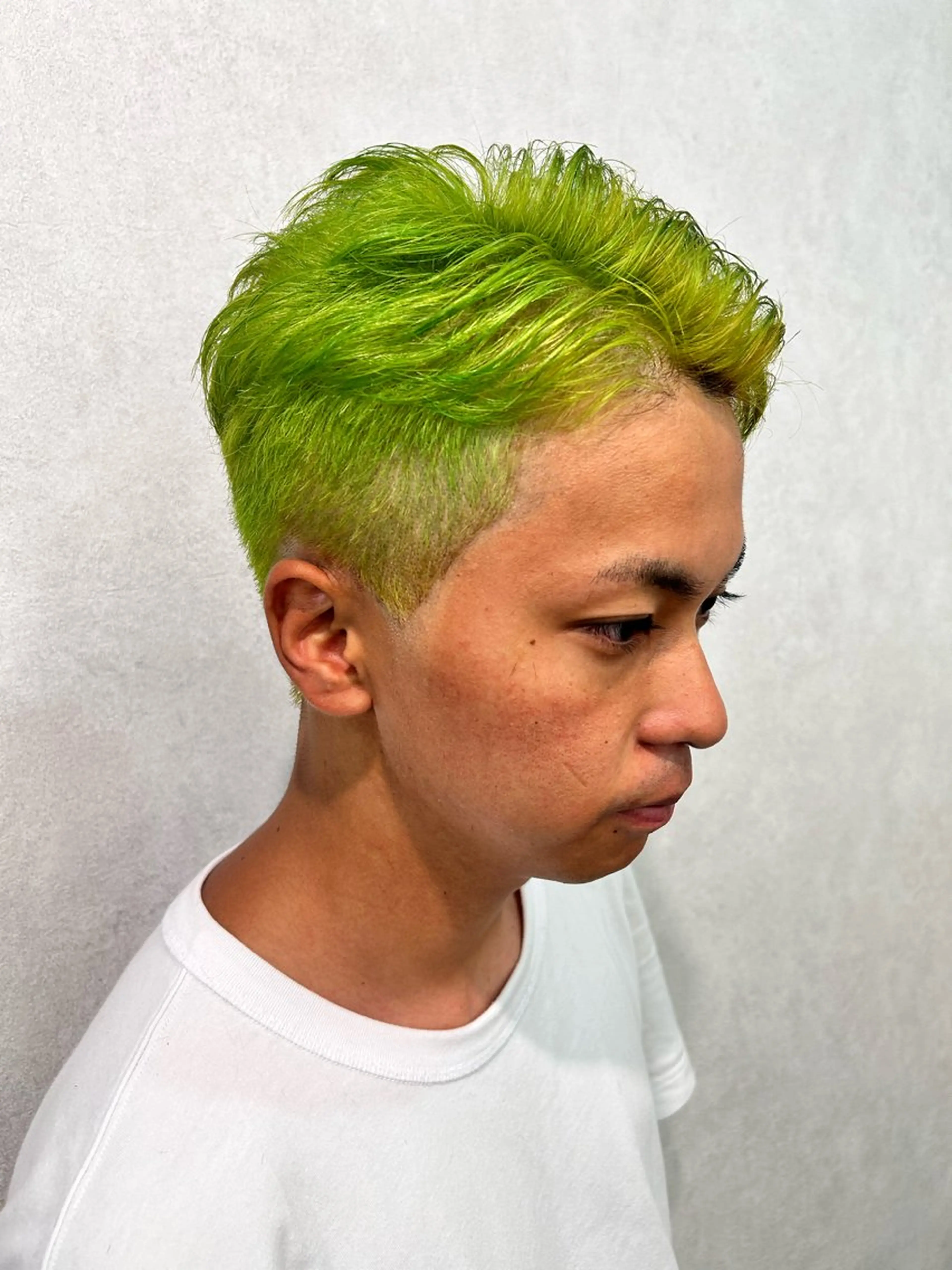 ショート メンズ ヘアカラー トリートメント エクステ/心斎橋/ ハイトーン/ミサキのヘアスタイル