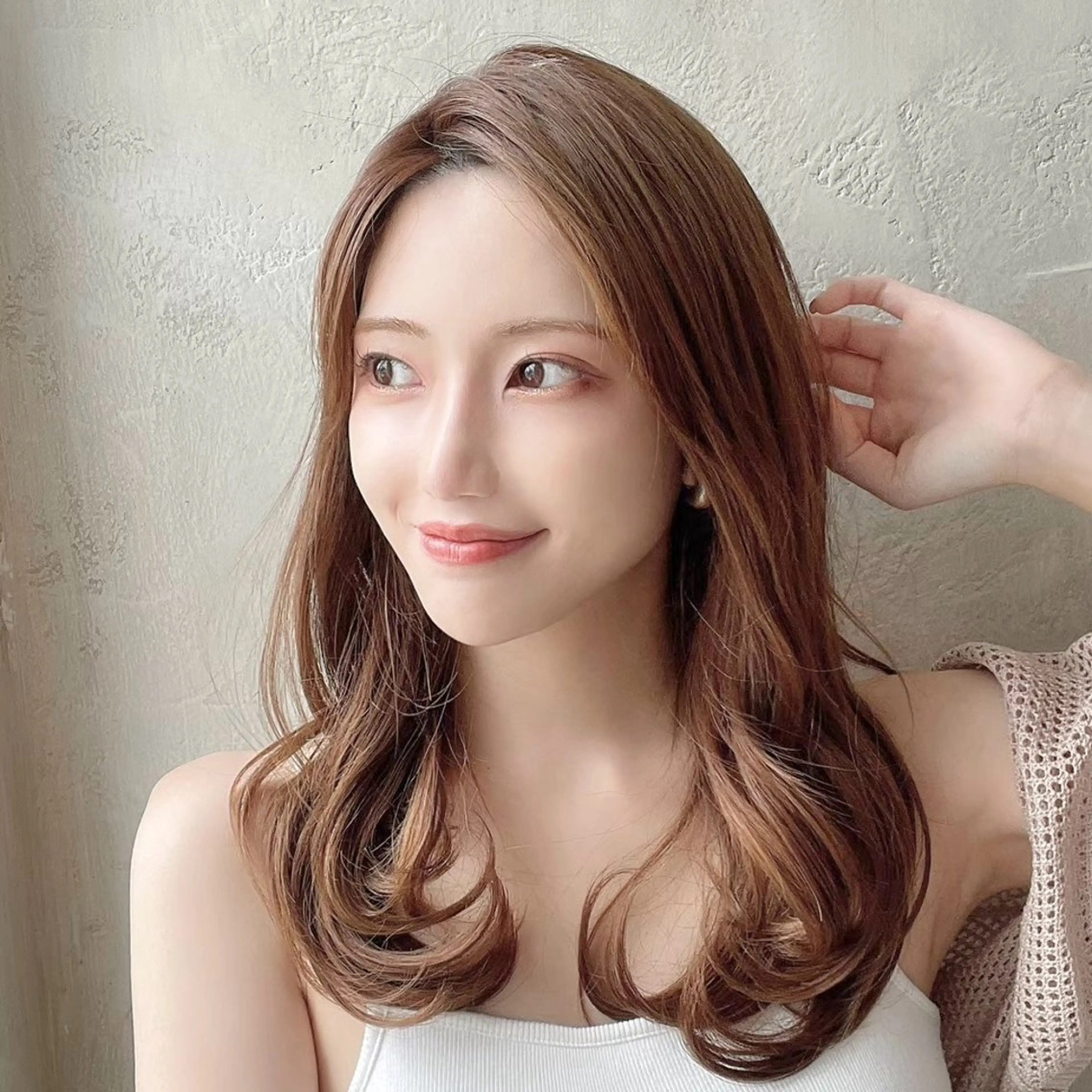 セミロング カラー ベージュカラー 透明感カラー くびれヘア 顔周りカット ハイレイヤー カット ヘアカラー トリートメント 💫レイヤーカット 💫木原佑璃香のヘアスタイル