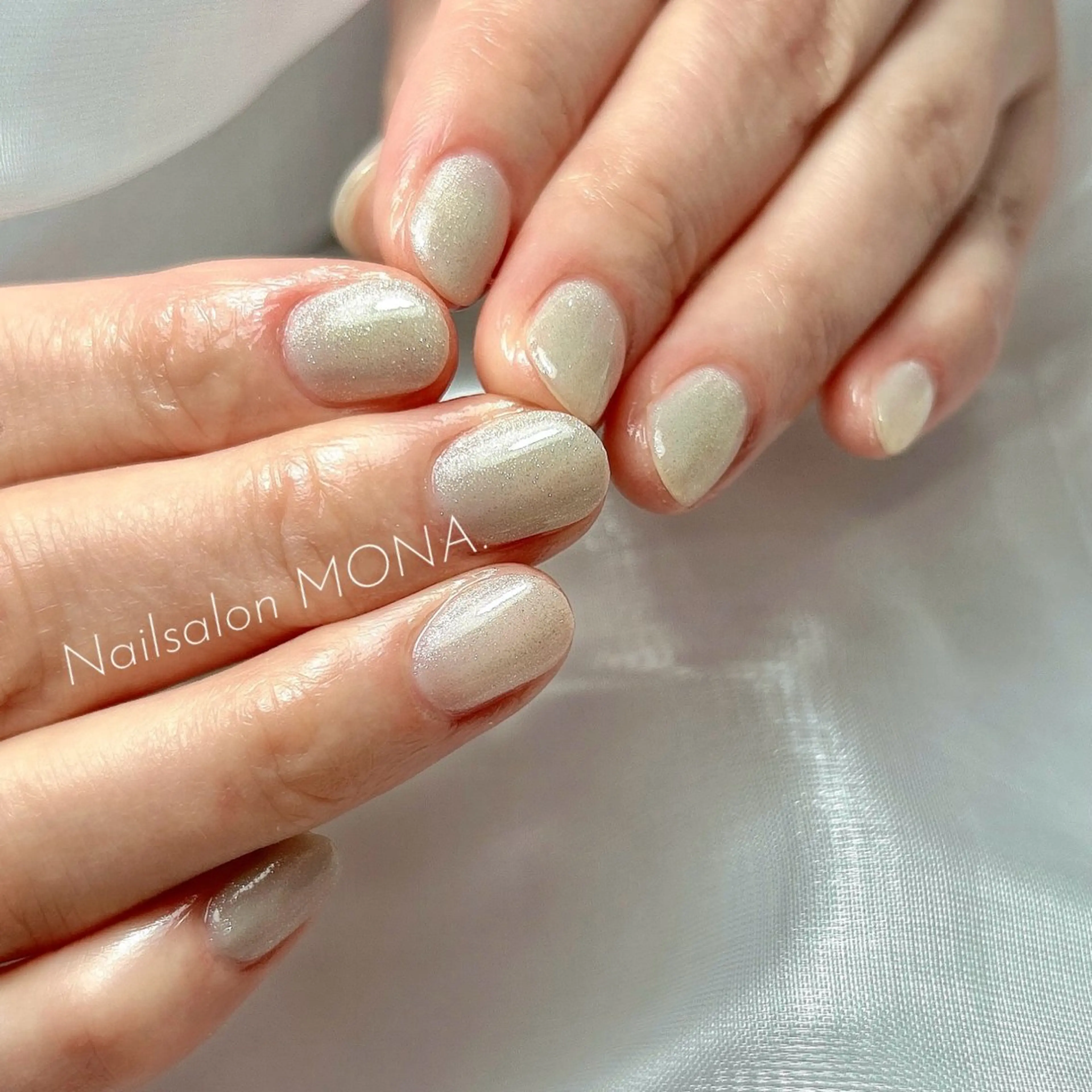 ネイル フレンチネイル マグネットネイル マグネットフレンチ シンプルネイル Nailsalon MONA.のネイルデザイン