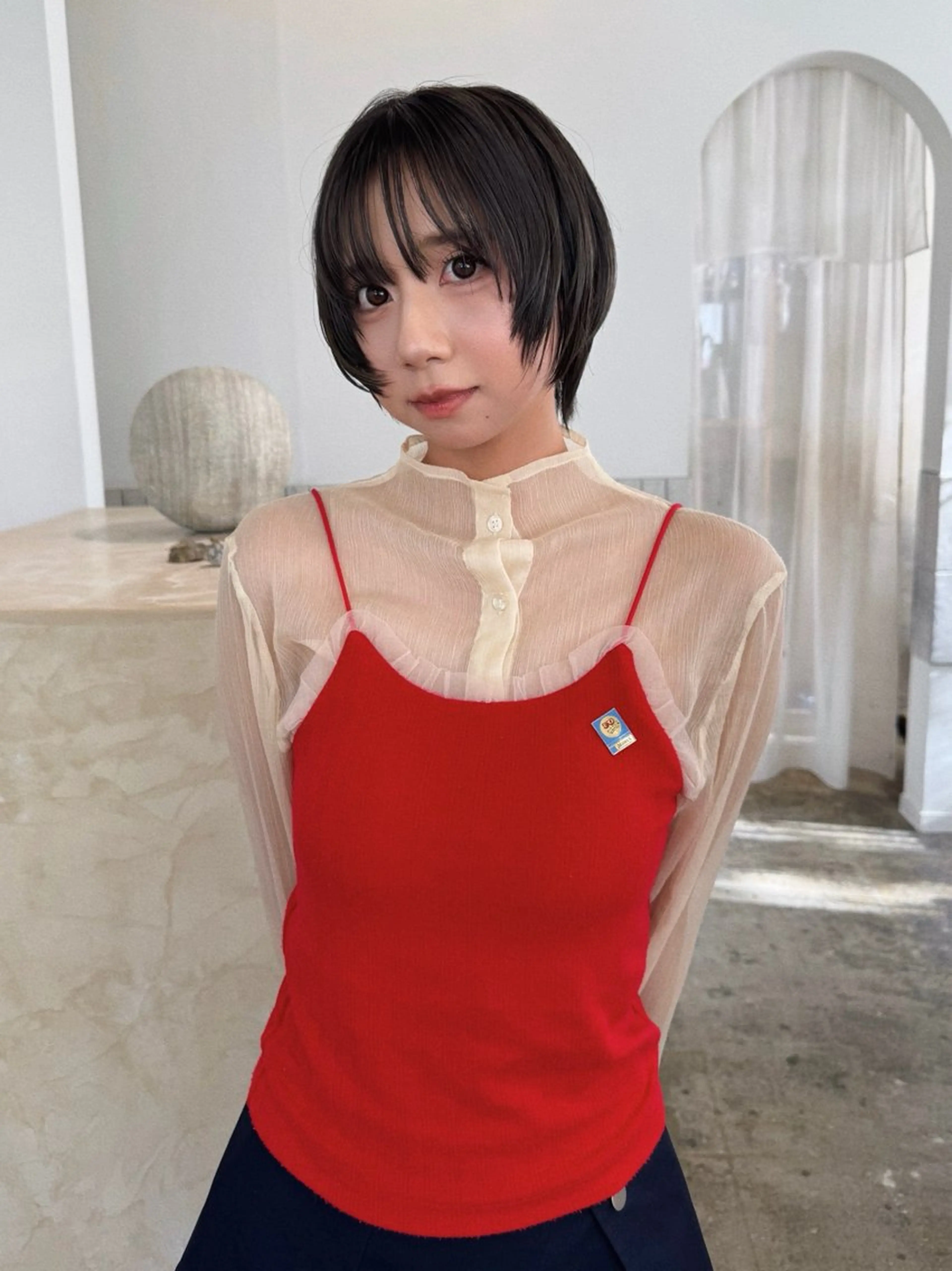 ショート カラー ショートレイヤー レイヤーカット ショートヘア ウルフカット カット ヘアカラー Terve. 杉山 将悟のヘアスタイル
