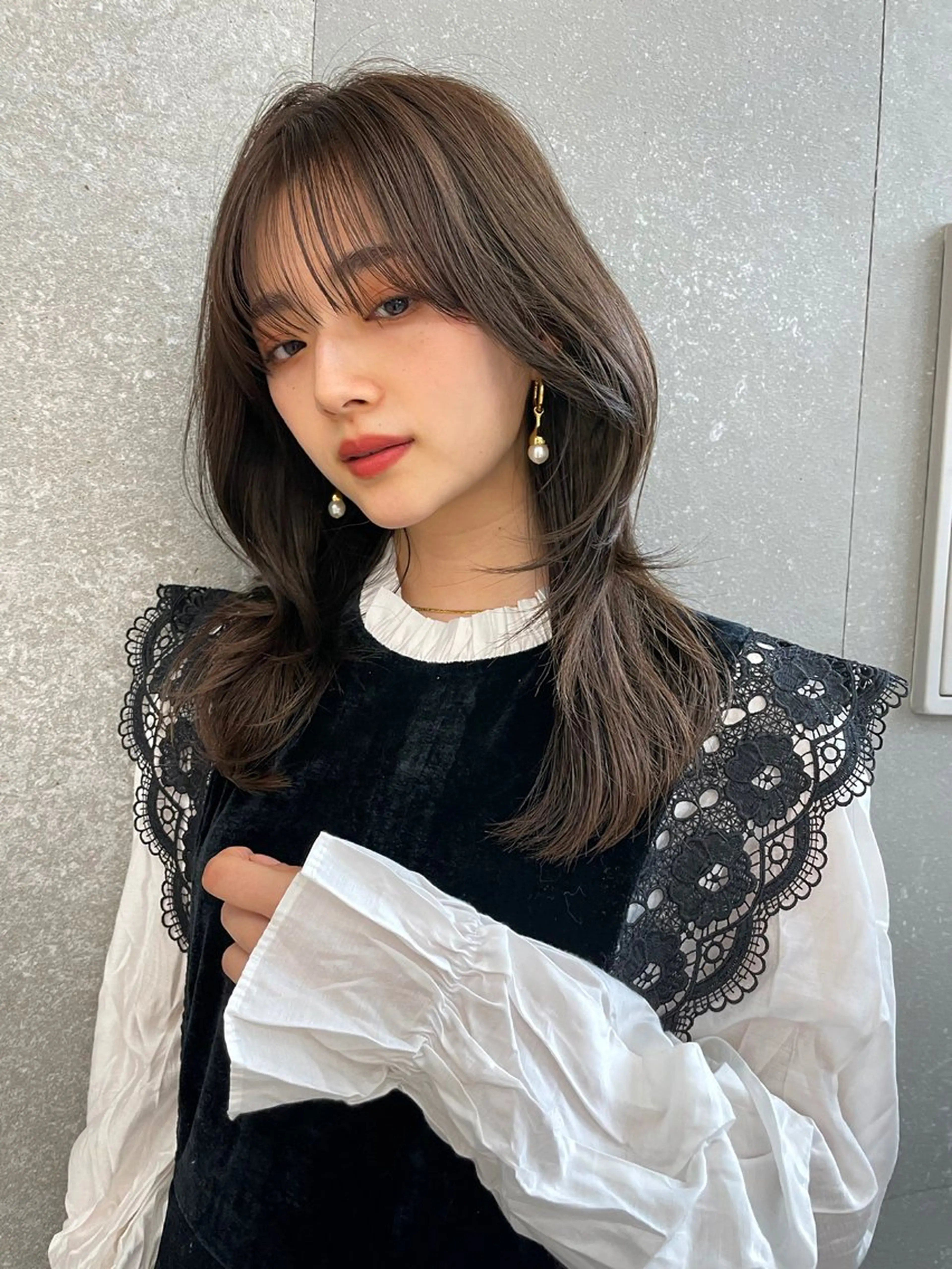 ロング 韓国風ヘア レイヤーカット ロング 本田 奈穂美のヘアスタイル