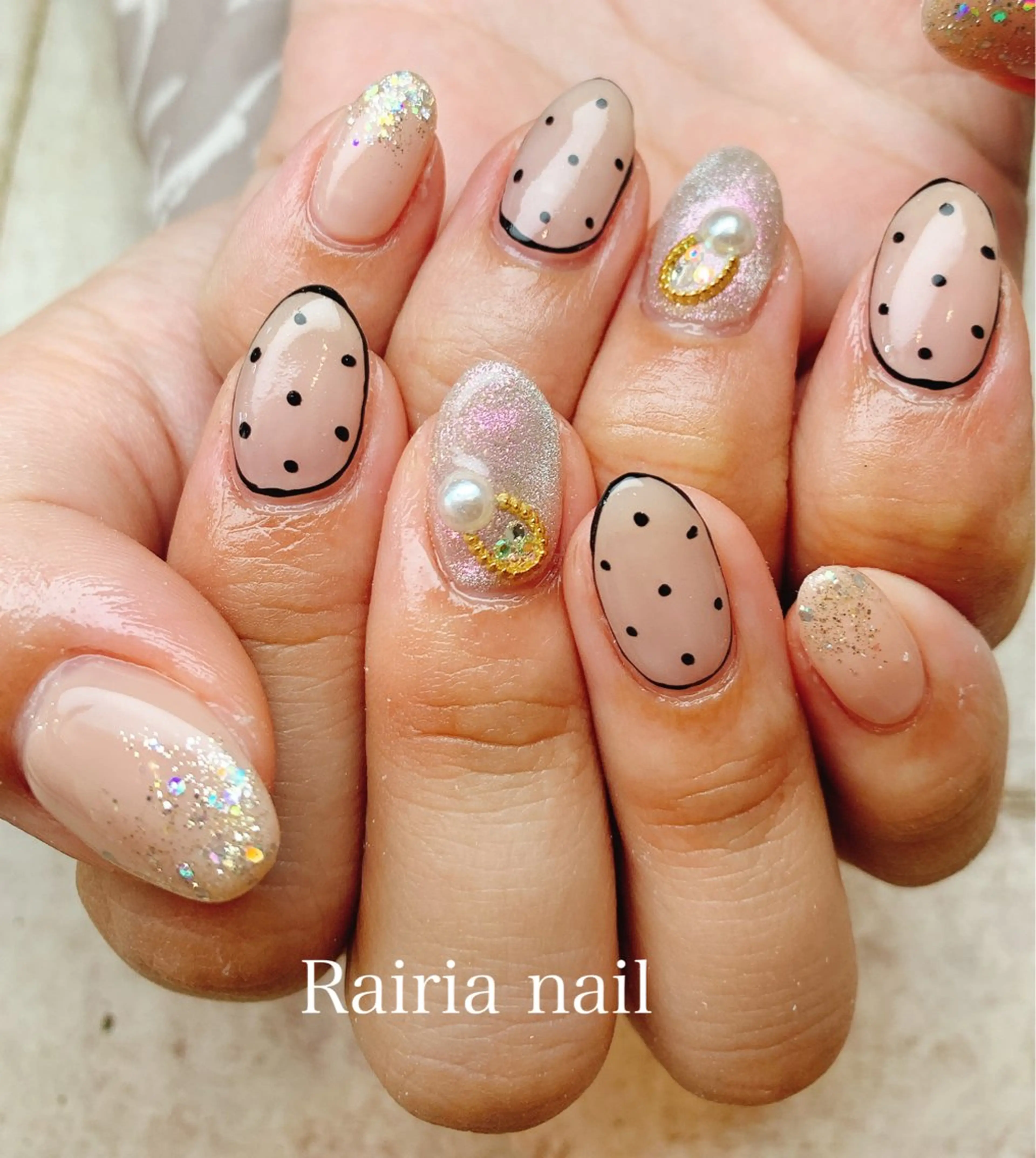 ネイル アートネイル ジェルネイル 持ち込み ニュアンスネイル パラジェル Rairia nail本八幡店のネイルデザイン