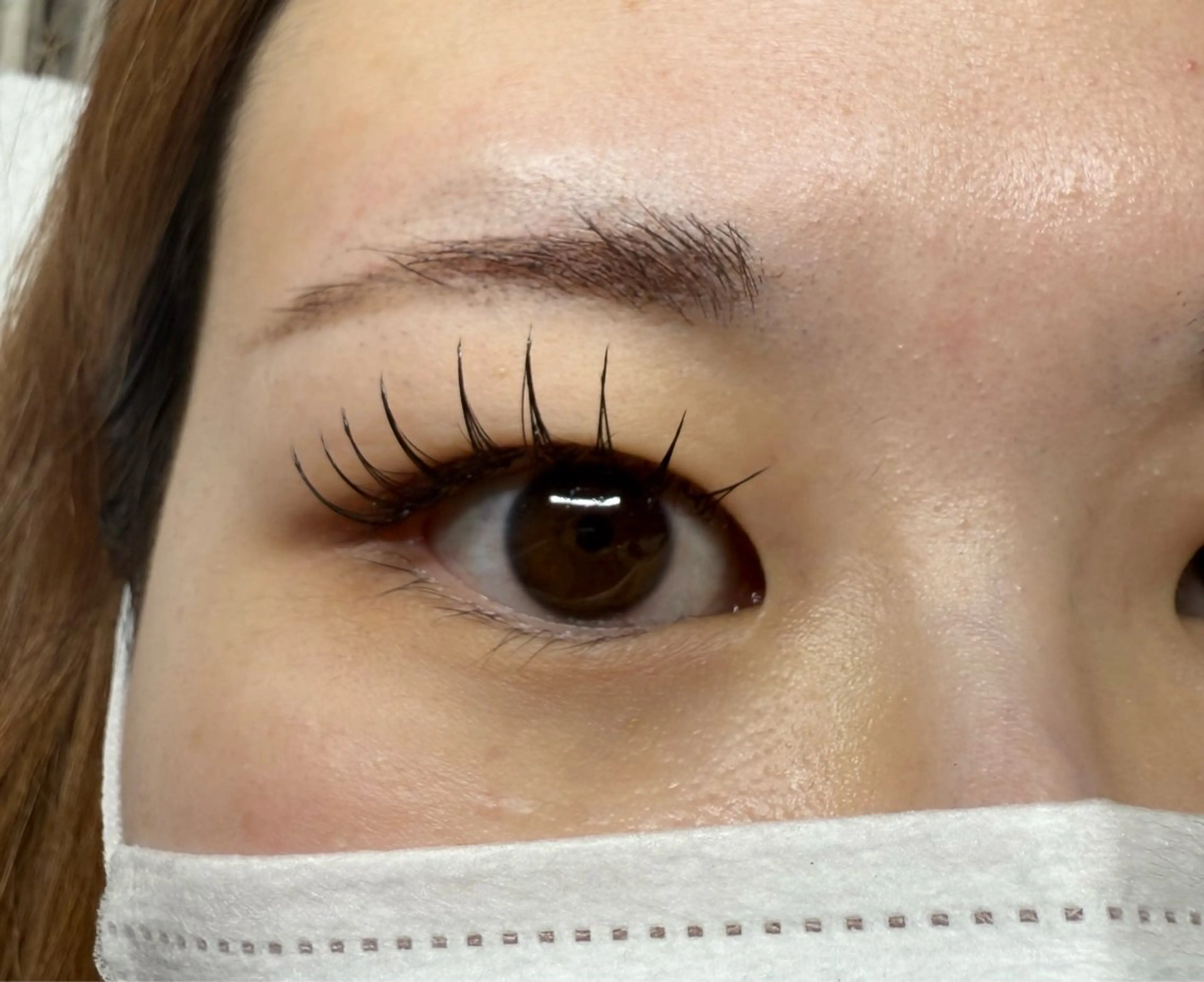 マツエク・マツパ フラットラッシュ Lカール 一重×まつ毛パーマ マツエク Flor上大岡 *フルノ リナ*のマツエク・マツパデザイン