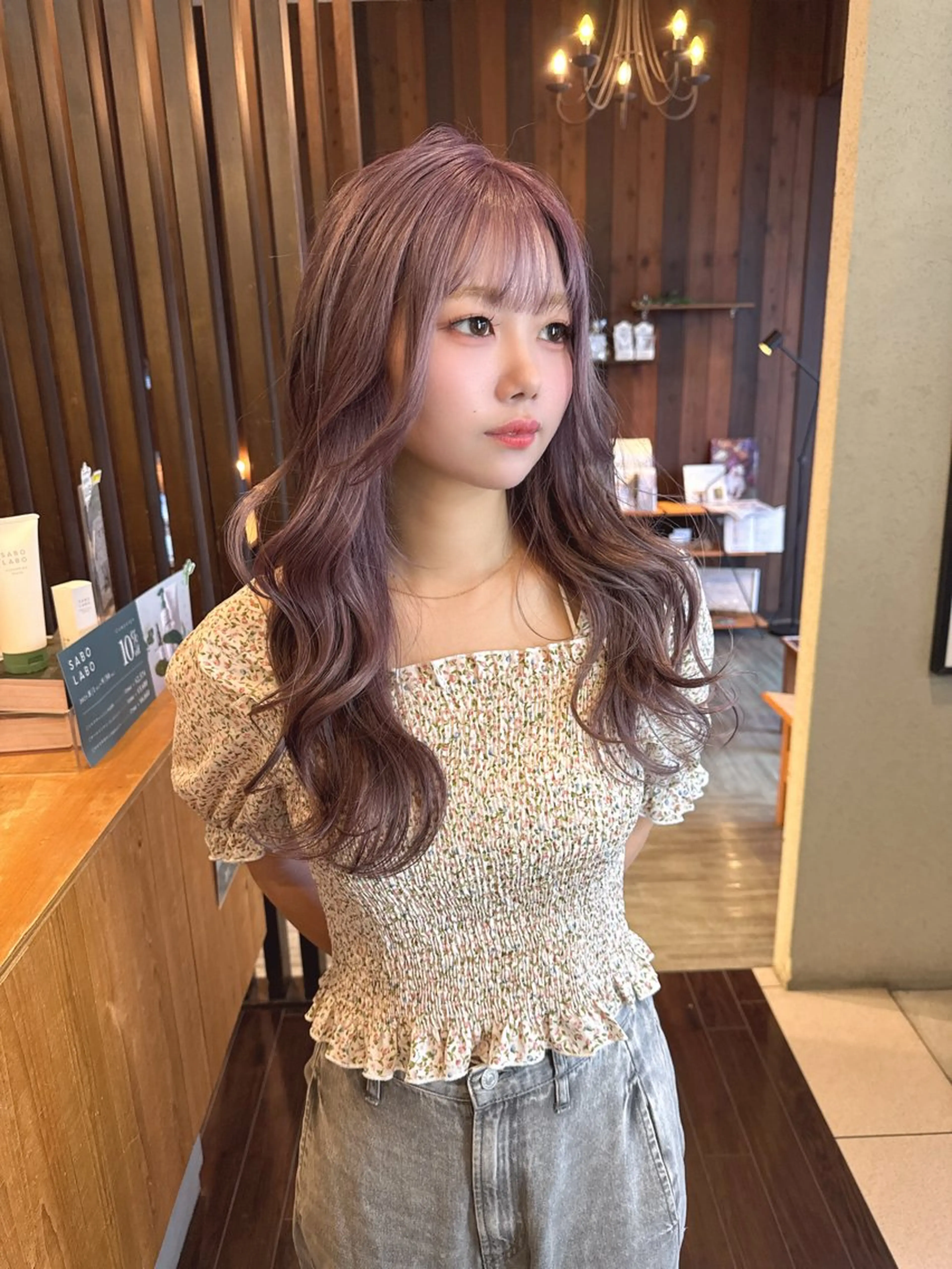 ロング カラー ラベンダーカラー カット ヘアカラー 具志 正太のヘアスタイル