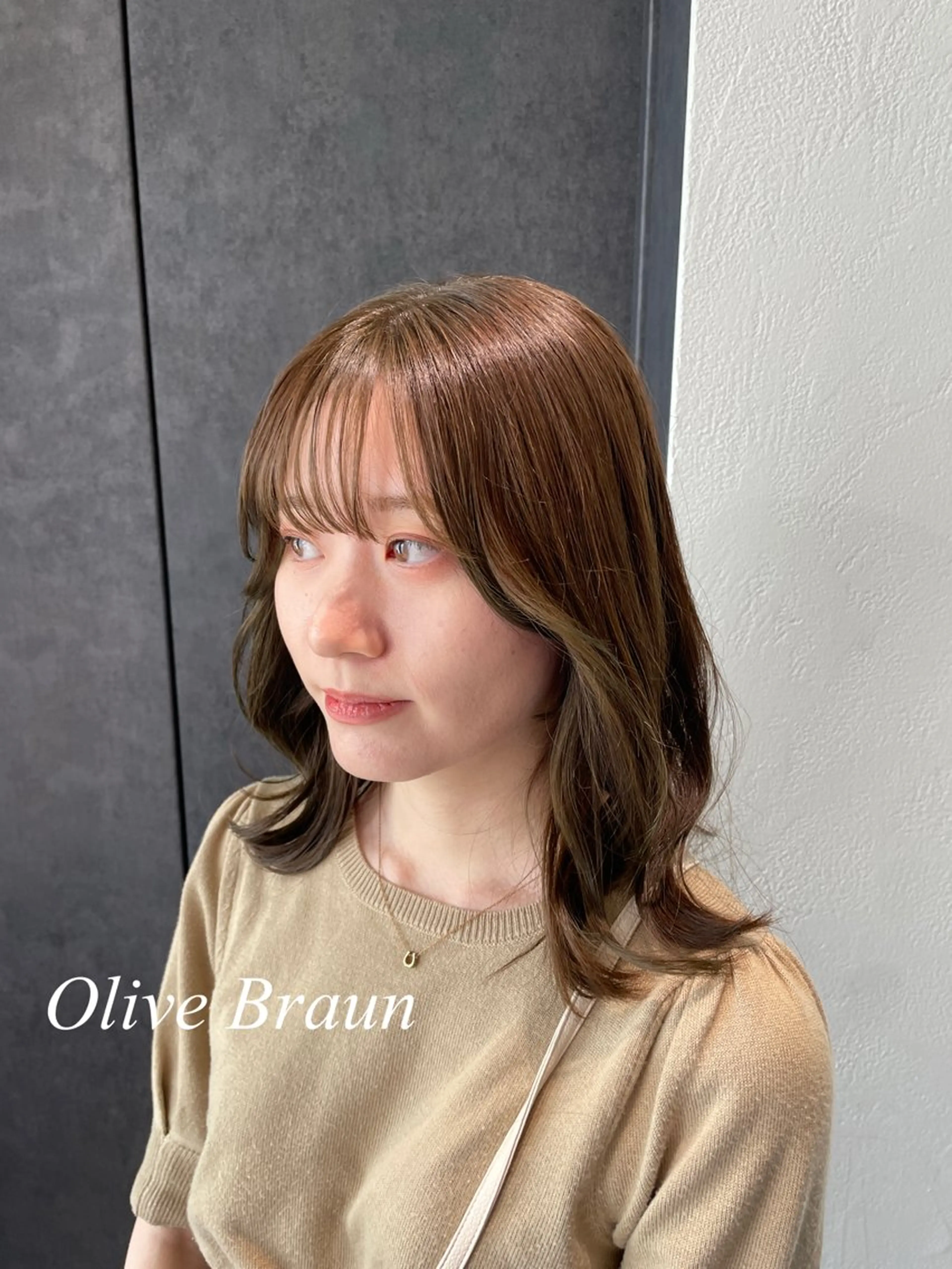 カラー ブラウンカラー オリーブブラウン ZAZA AOYAMA所属・ブリーチ・デザイン カラー/江原のヘアスタイル