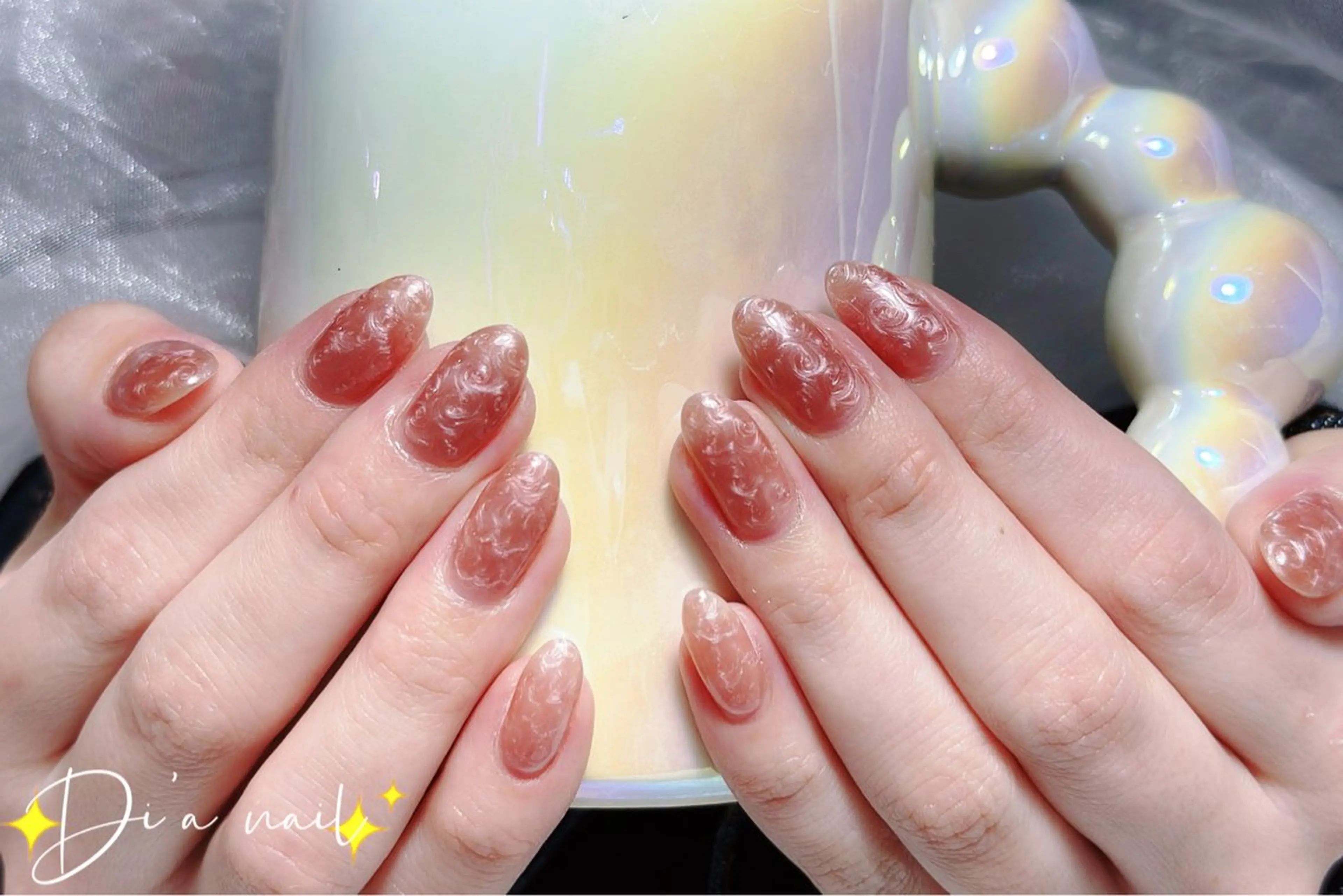 ネイル チークネイル ジェルネイル グラデーション マグネットネイル ニュアンスネイル Di'a nail ネイルサロンのネイルデザイン