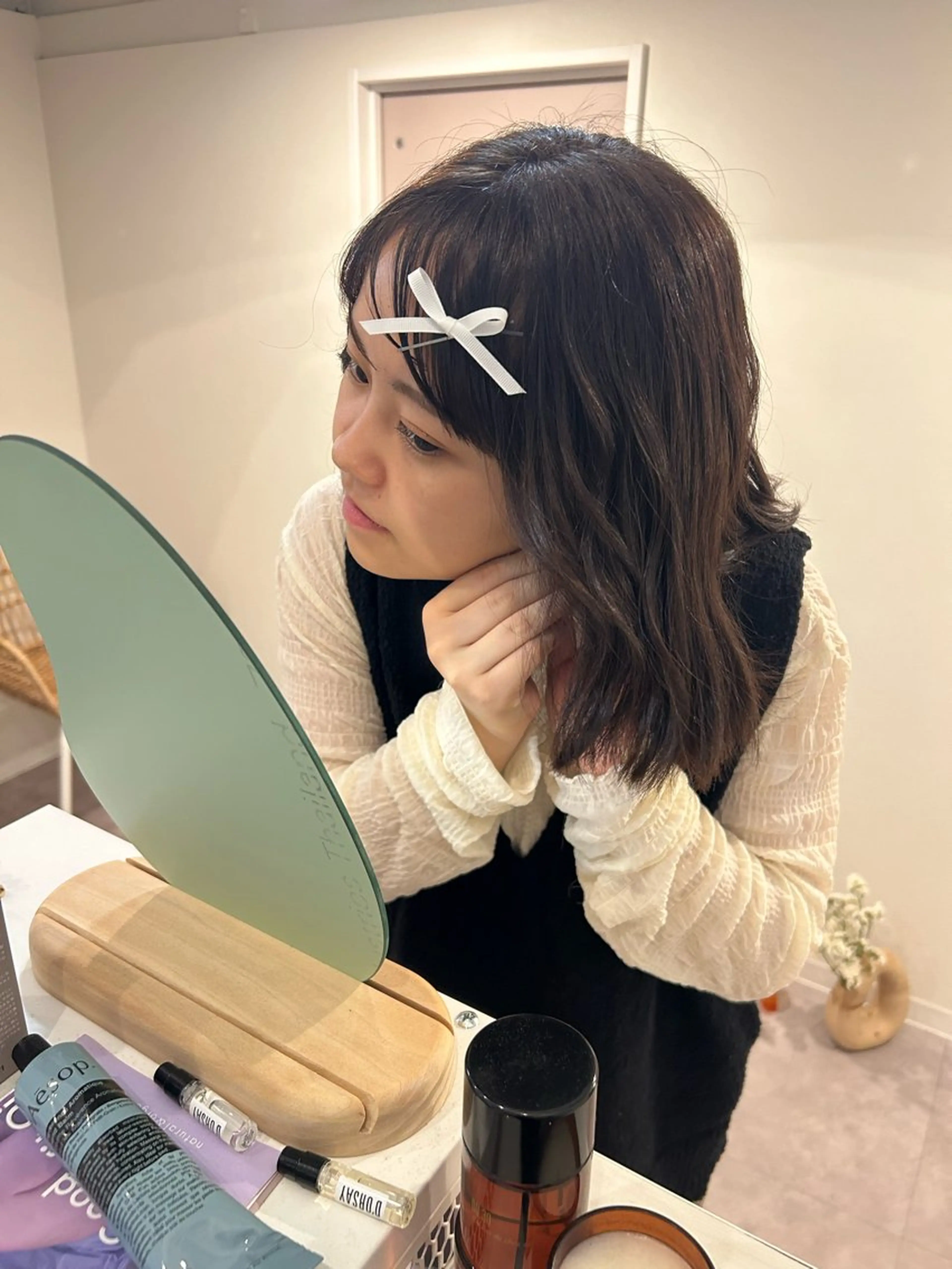 ミディアム カラー ヘアアレンジ ブラウンカラー 透明感カラー ヘアカラー 倉田 光希のヘアスタイル