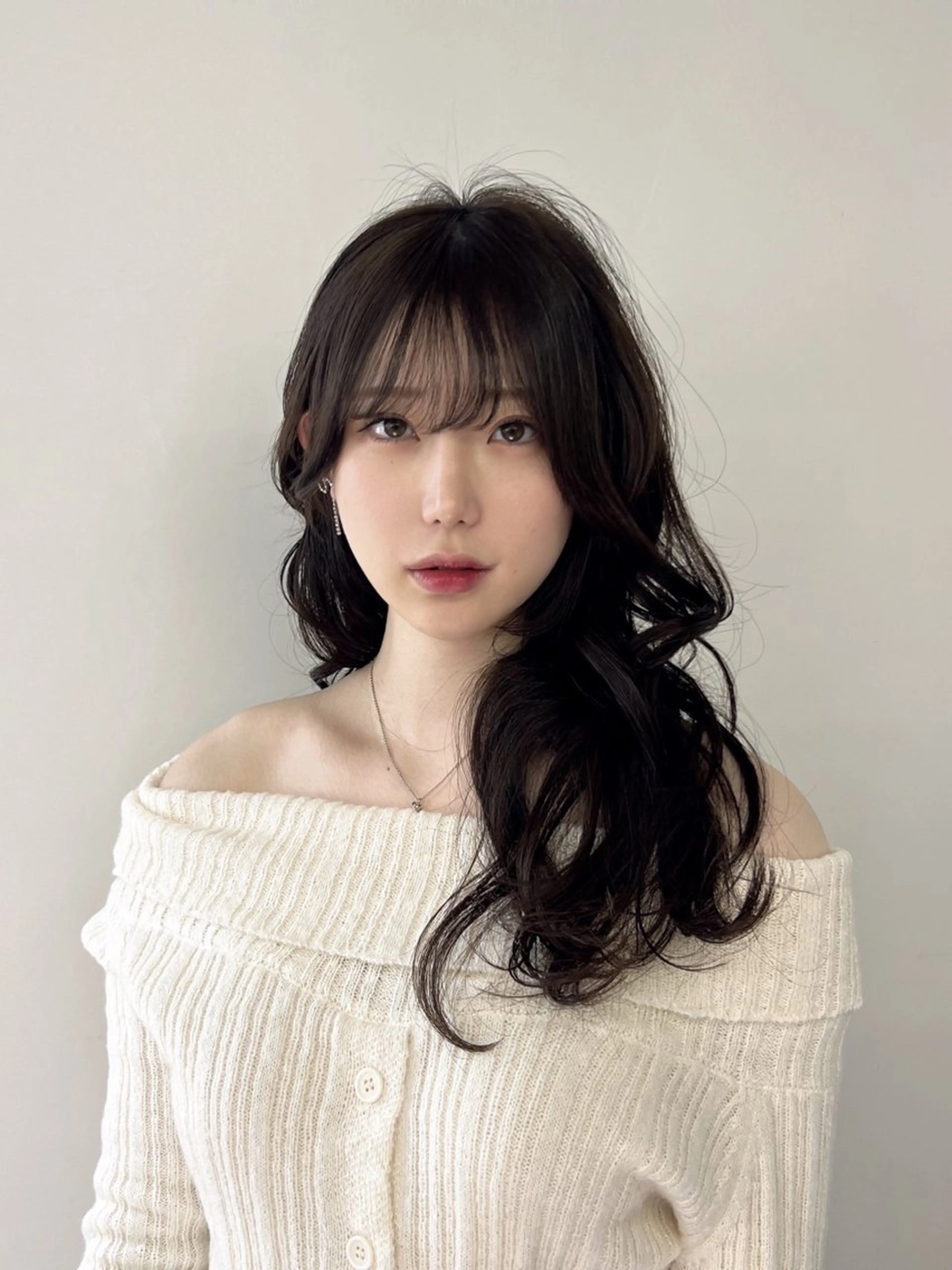 セミロング パーマ 韓国風ヘア 似合わせカット 小顔カット カット パーマ 韓国レイヤー×透明感 髪質改善　武田涼のヘアスタイル