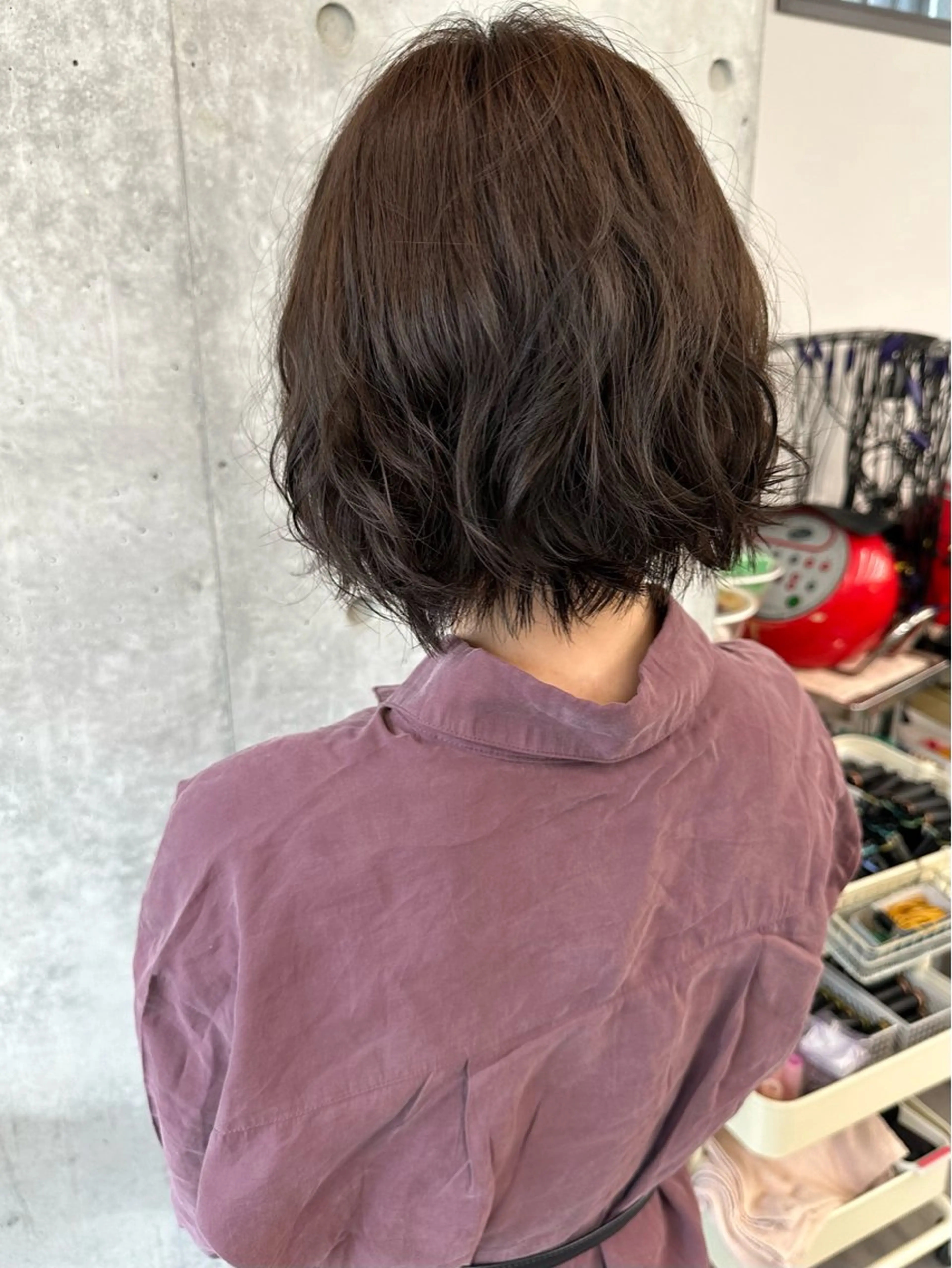 ミディアム ショートボブ ミディアムパーマ ボブ 縮毛矯正 カット トリートメント ヘッドスパ パーマボブ/丸みボブ /くせ毛/とういのヘアスタイル