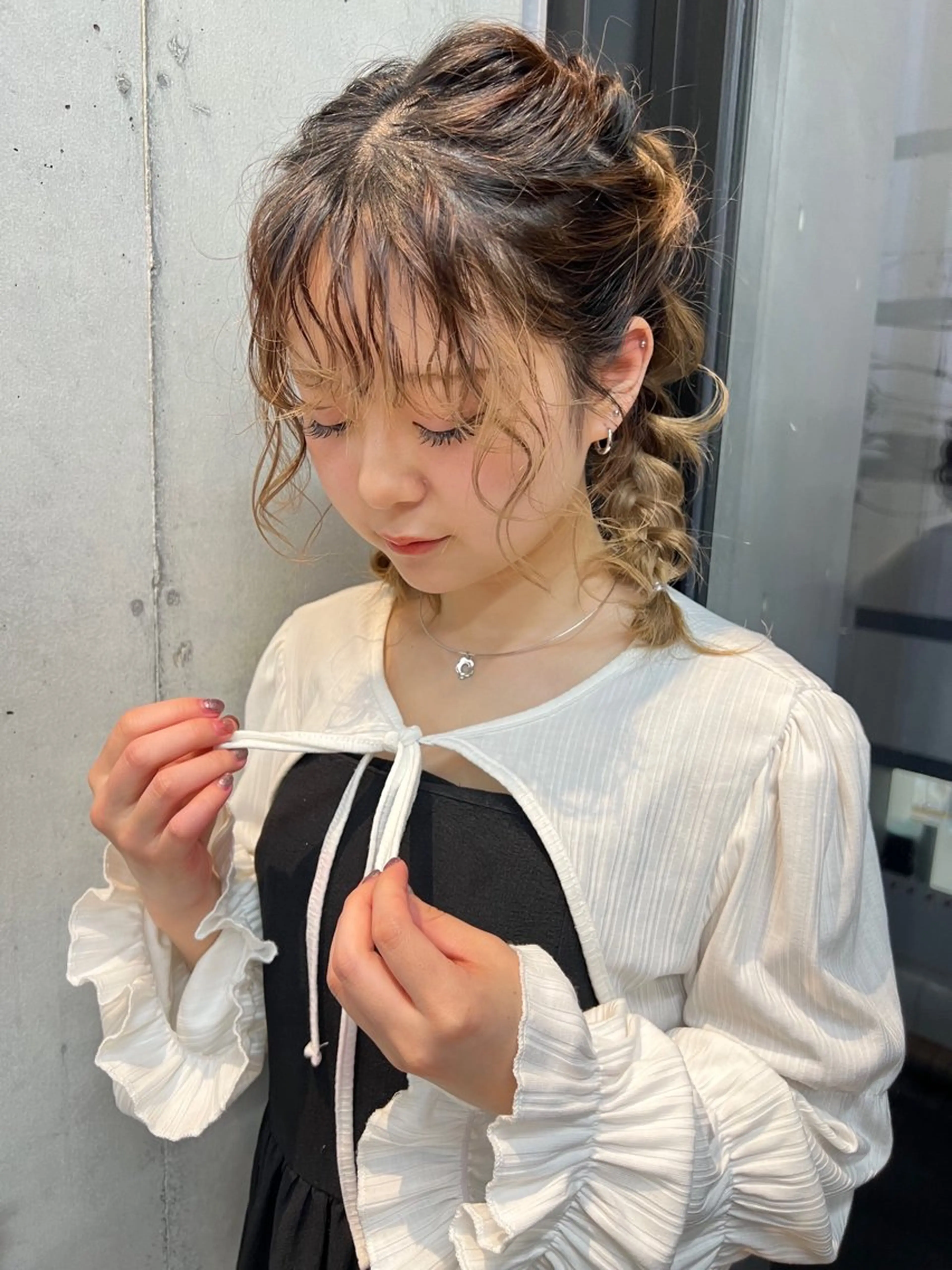 セミロング ヘアセット カコ/レイヤーカット ヘアアレンジのヘアスタイル