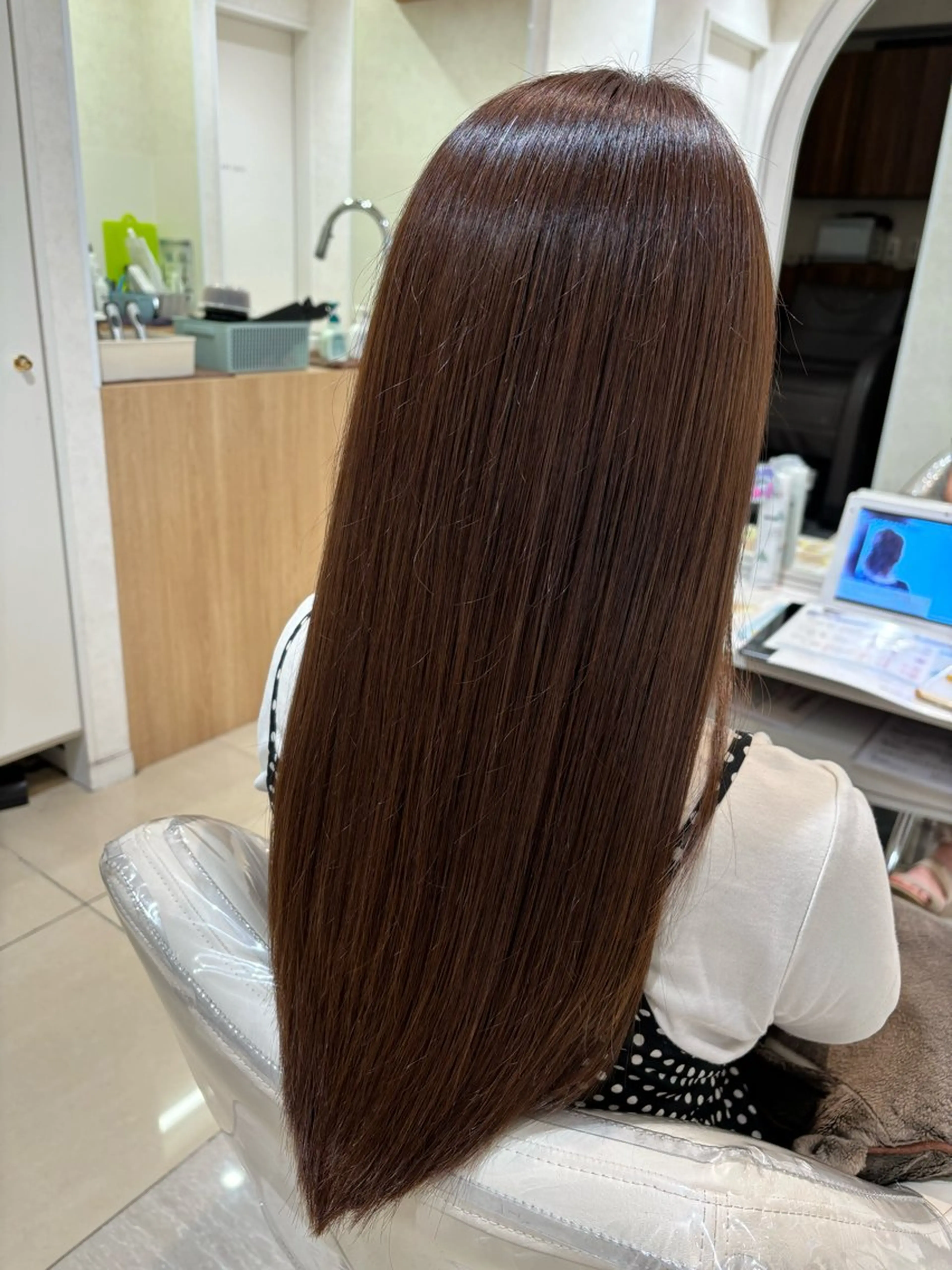 ロング カラー カット ヘアカラー トリートメント ぷっつりボブ🫧 タケウチアミのヘアスタイル