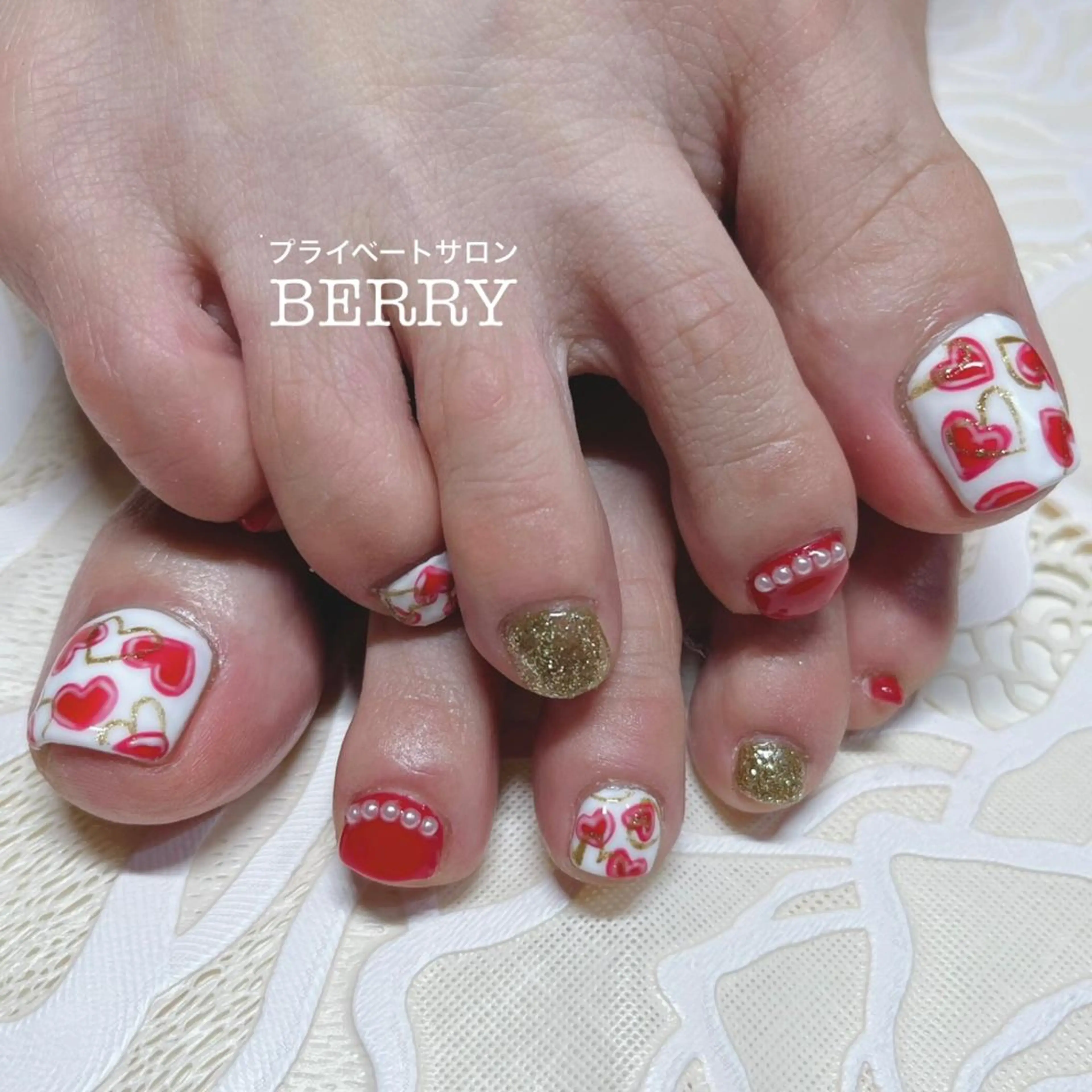 ネイル バレンタイン フットネイル プライベートサロン BERRY所属・プライベートサロン BERRYのエステ・リラクイメージ
