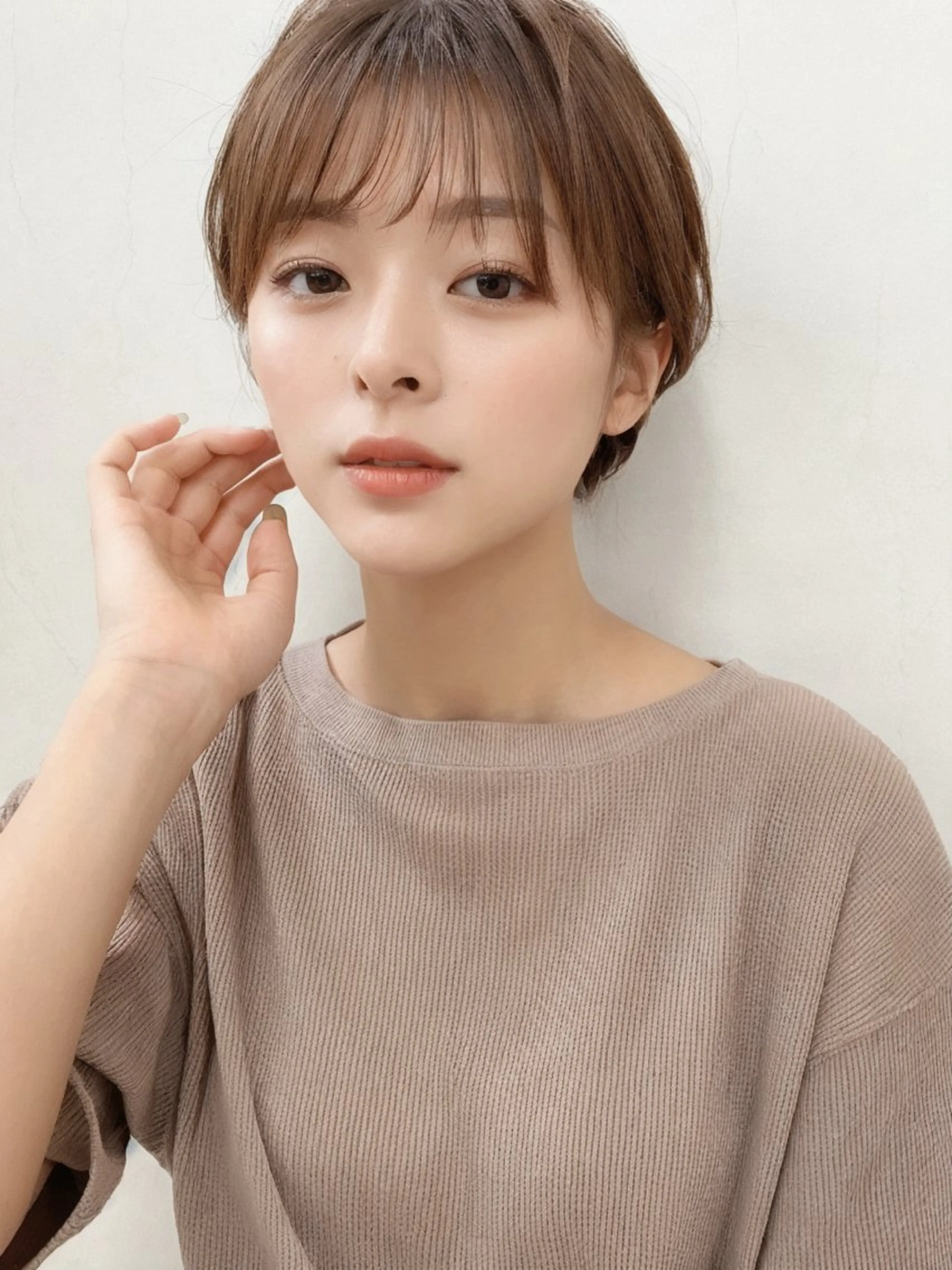 ショート 最小ダメージ縮毛矯正 /暖色カラー/Rieのヘアスタイル