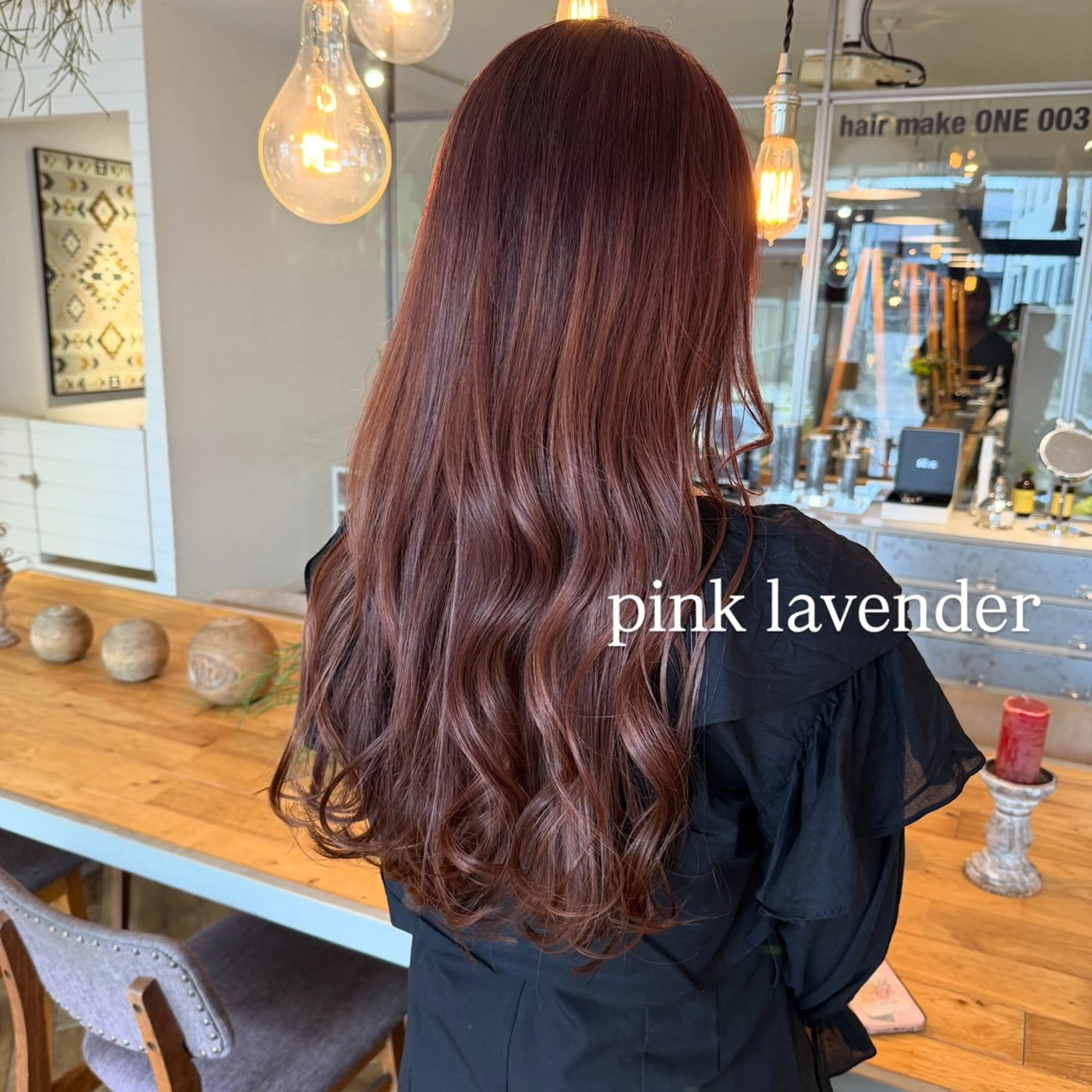ロング カラー ヘアアレンジ ダブルカラー ラベンダーカラー ピンクカラー ピンクラベンダー カット ヘアカラー トリートメント 飯島 美海のヘアスタイル