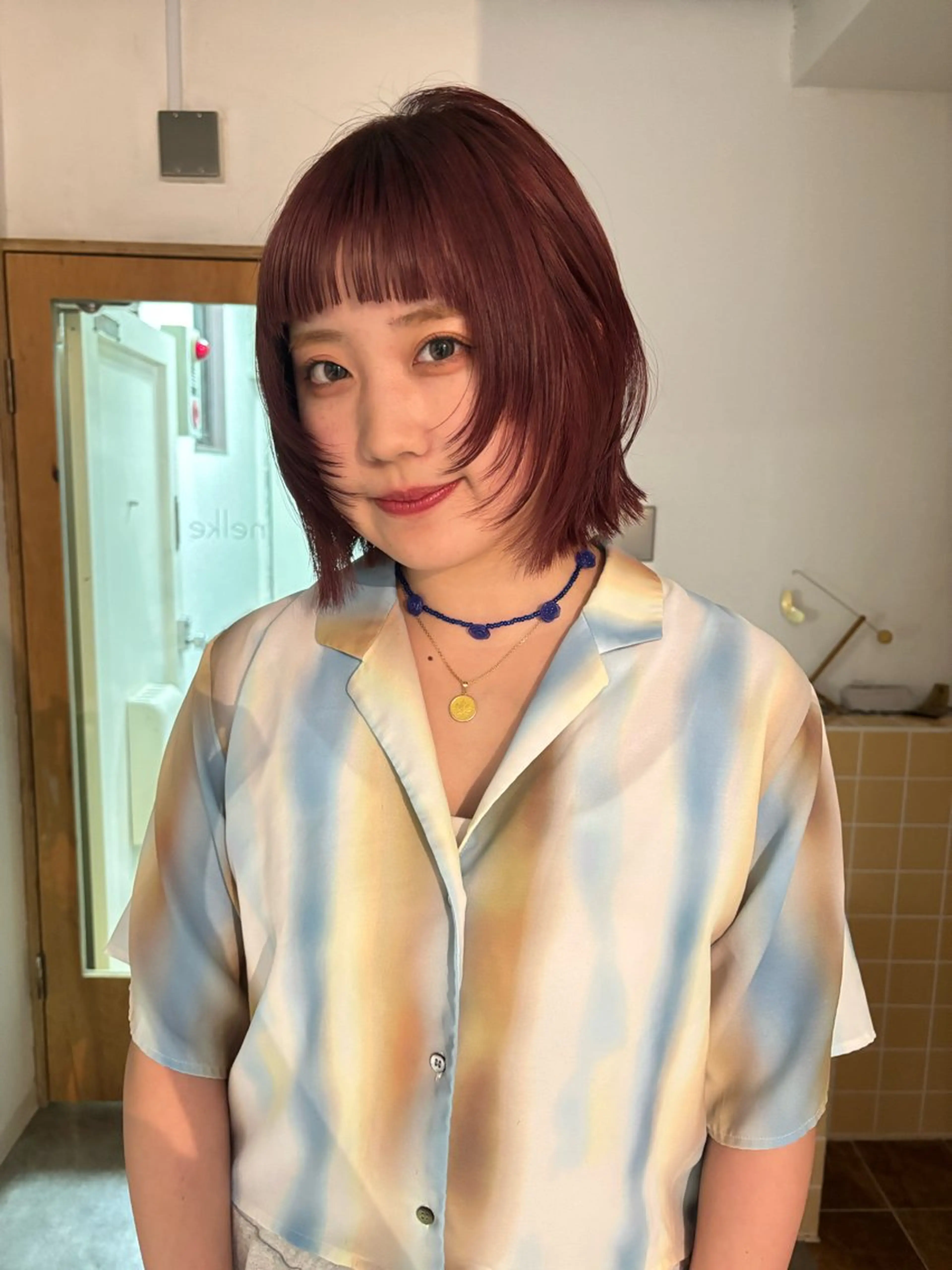 ミディアム カラー カット ヘアカラー トリートメント sakura🌸 レイヤー/nelkeのヘアスタイル