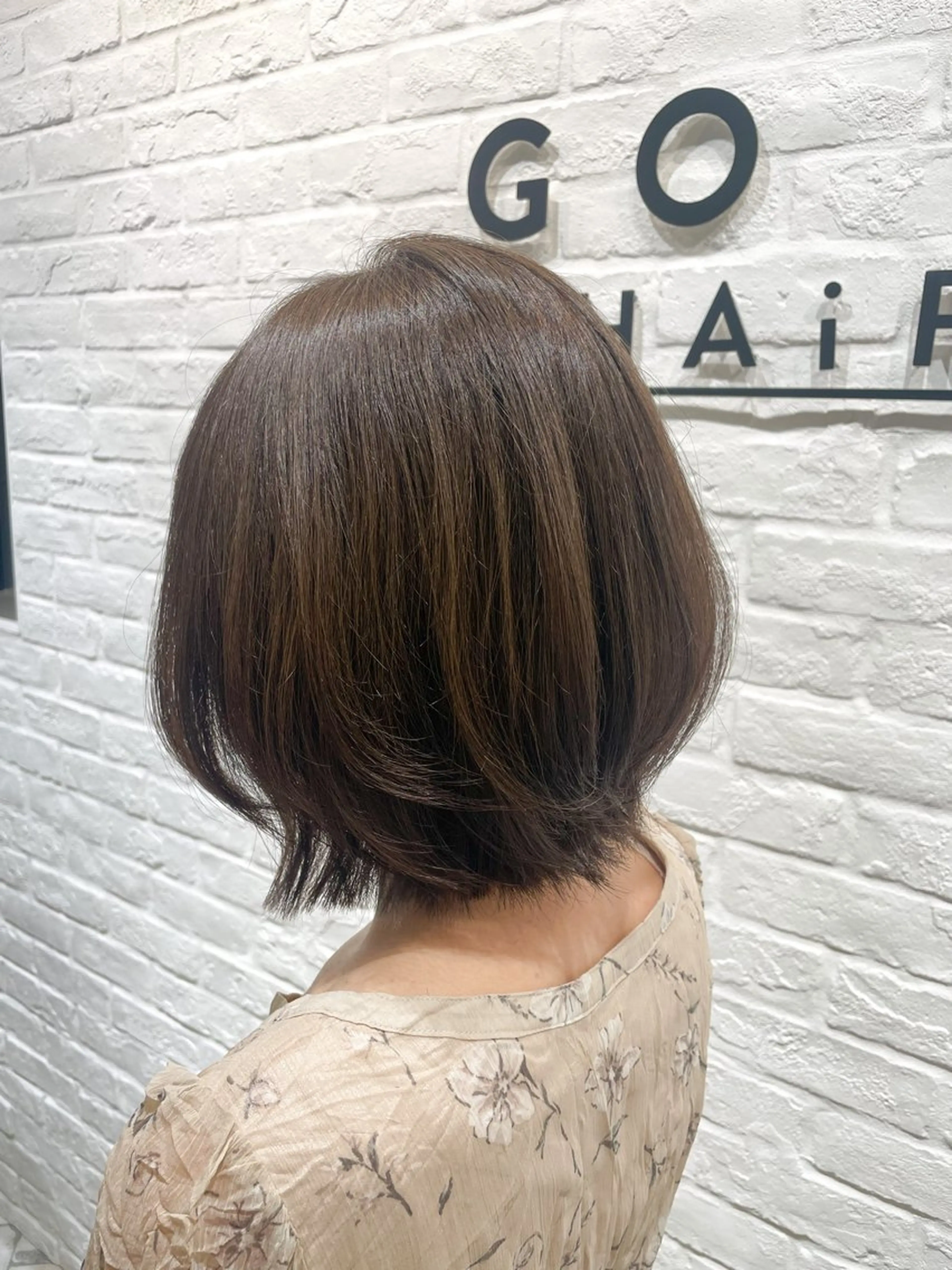 ミディアム カラー ボブレイヤー ベージュカラー オリーブベージュ ボブ レイヤーカット ☾大人かわいいヘア☽ miyuのヘアスタイル