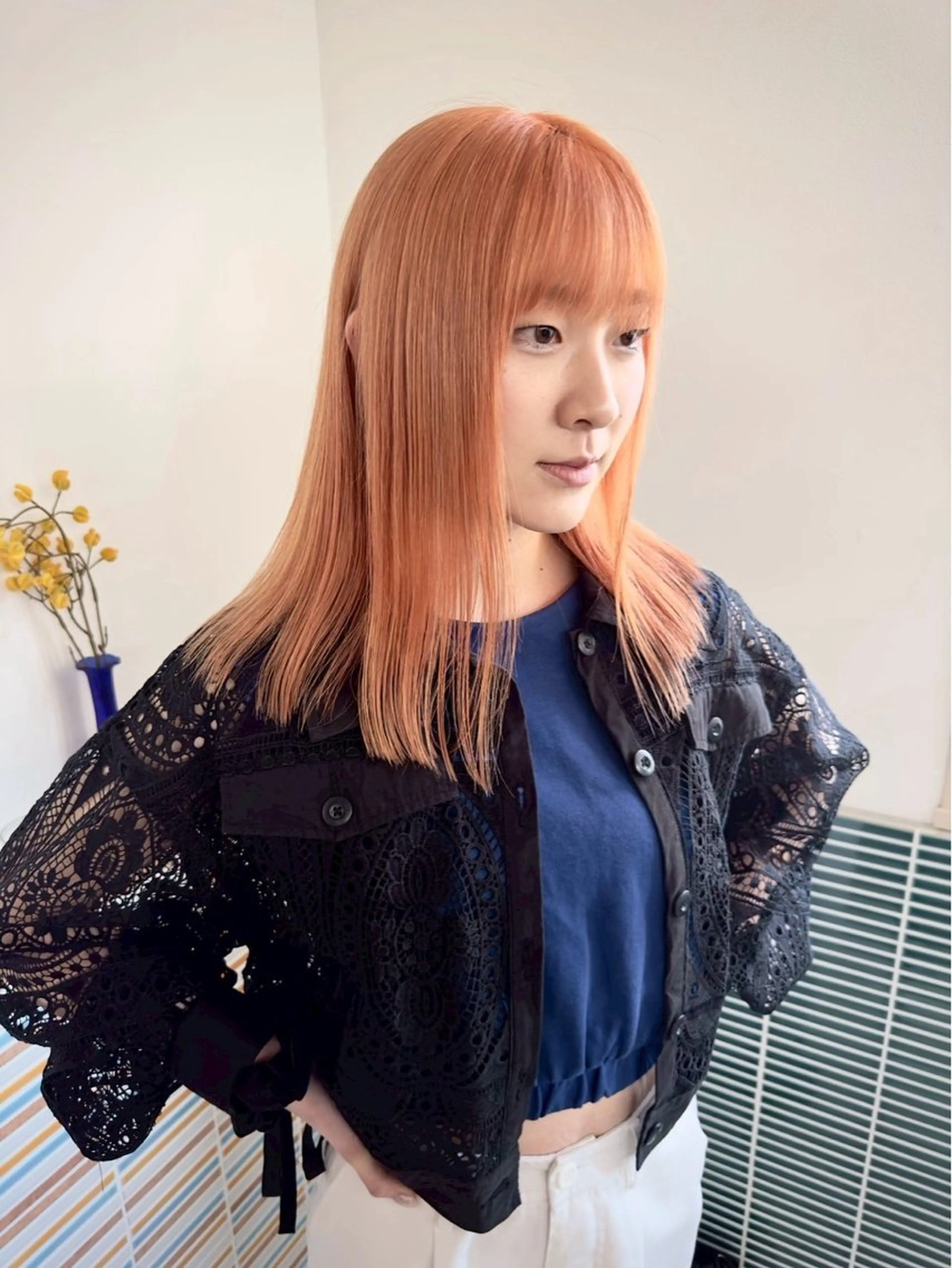 ロング ヘアカラー ホワイトカラー/梅田 ハイトーン/しんのヘアスタイル