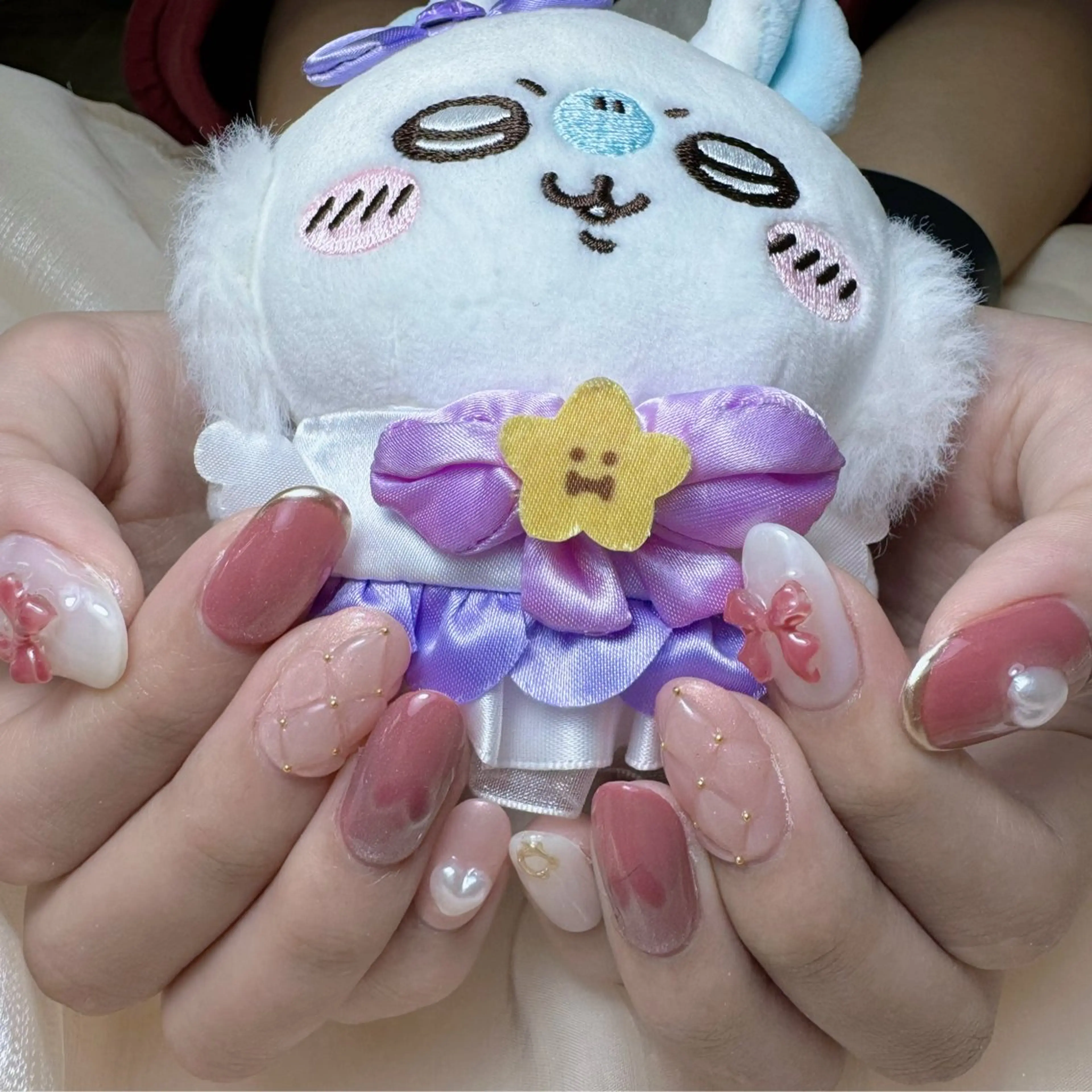 ネイル チークネイル ガーリー ハート キラキラネイル 韓国ネイル ハンドネイル princess スカルプ専門店のネイルデザイン
