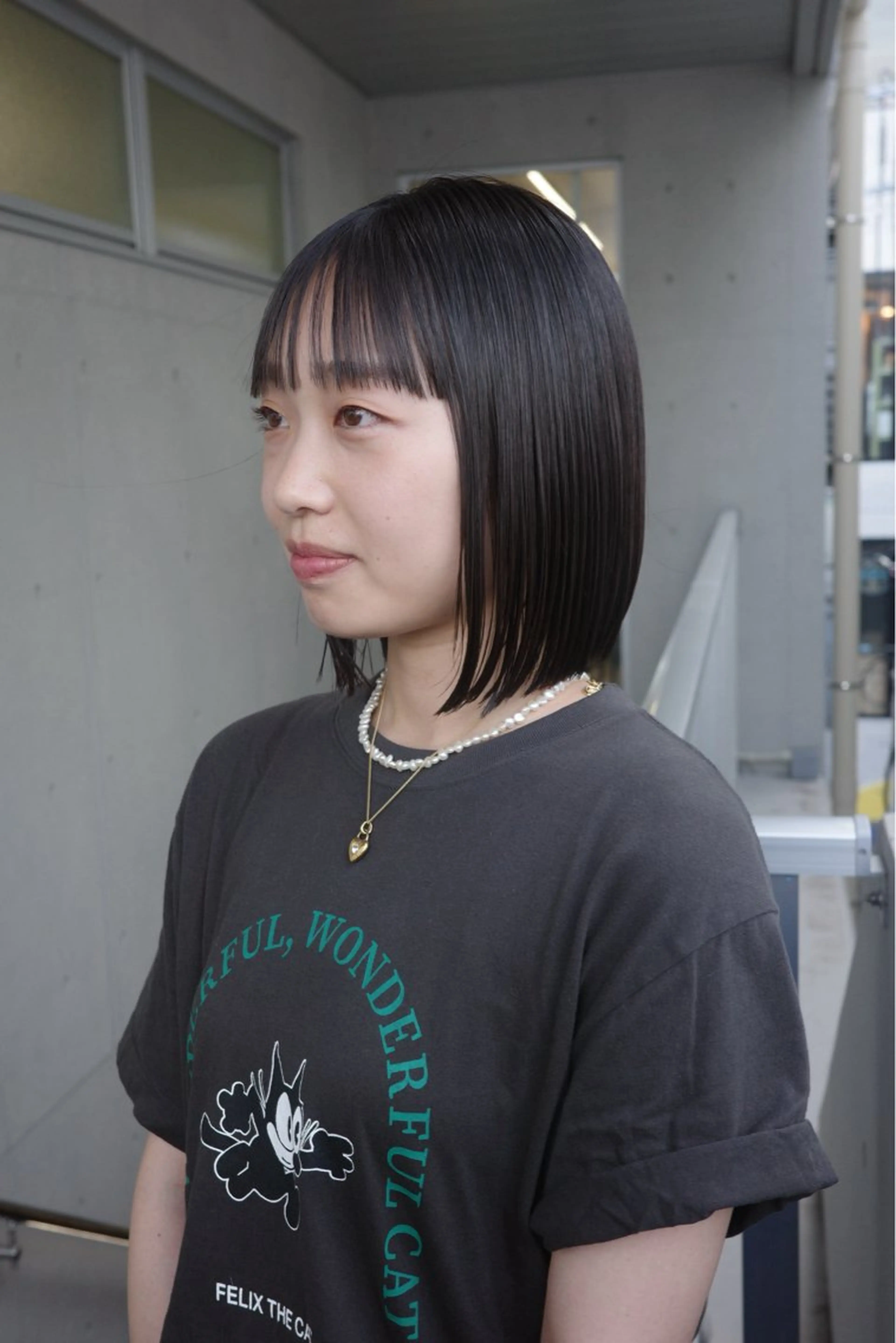 ショート パーマ ボブ カット 縮毛矯正 トリートメント 🌱ぱつっと/ボブ 🌱のヘアスタイル