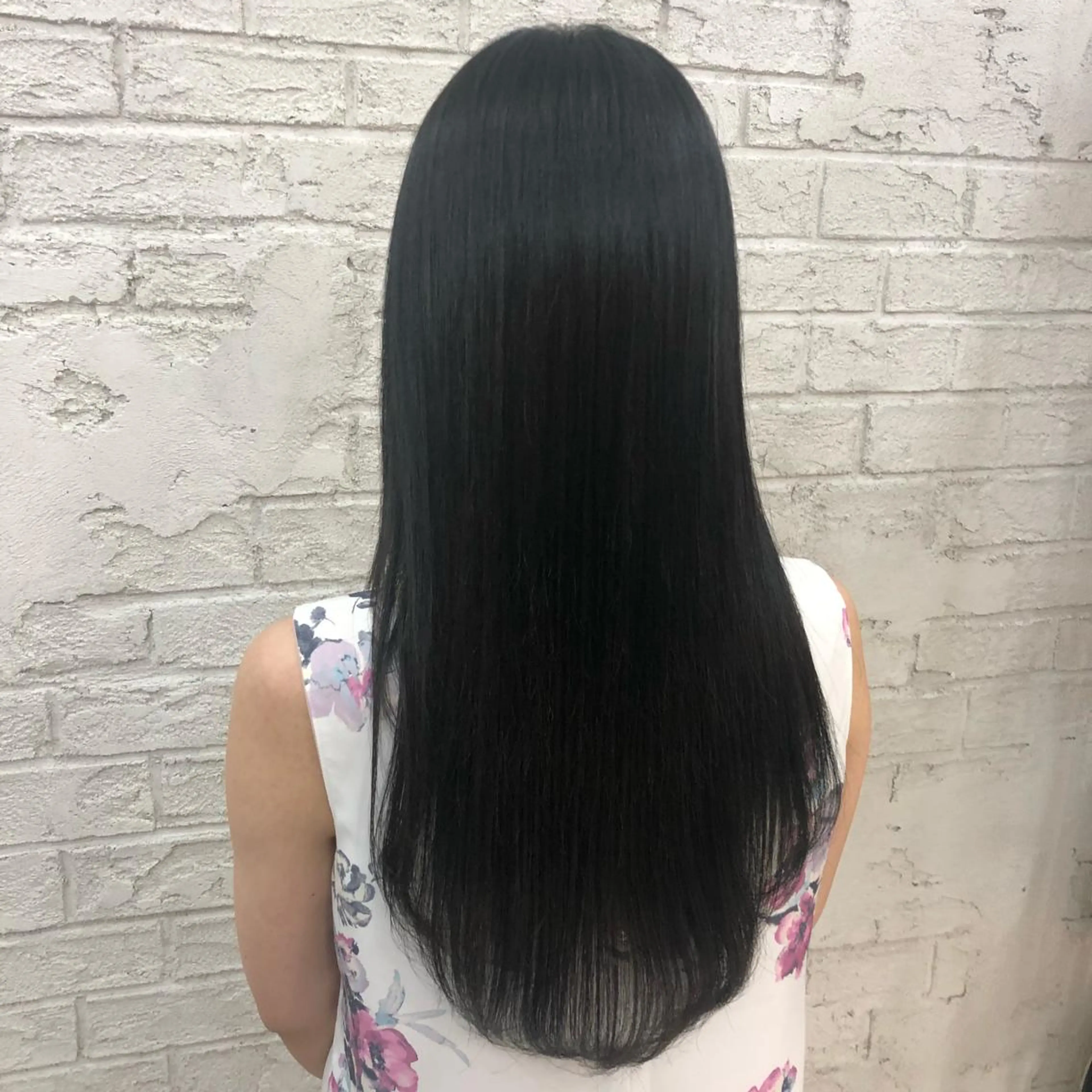 ロング カラー 黒髪 ブルーカラー 🤍韓国ヘア🇰🇷 タバタサオリ🤍のヘアスタイル