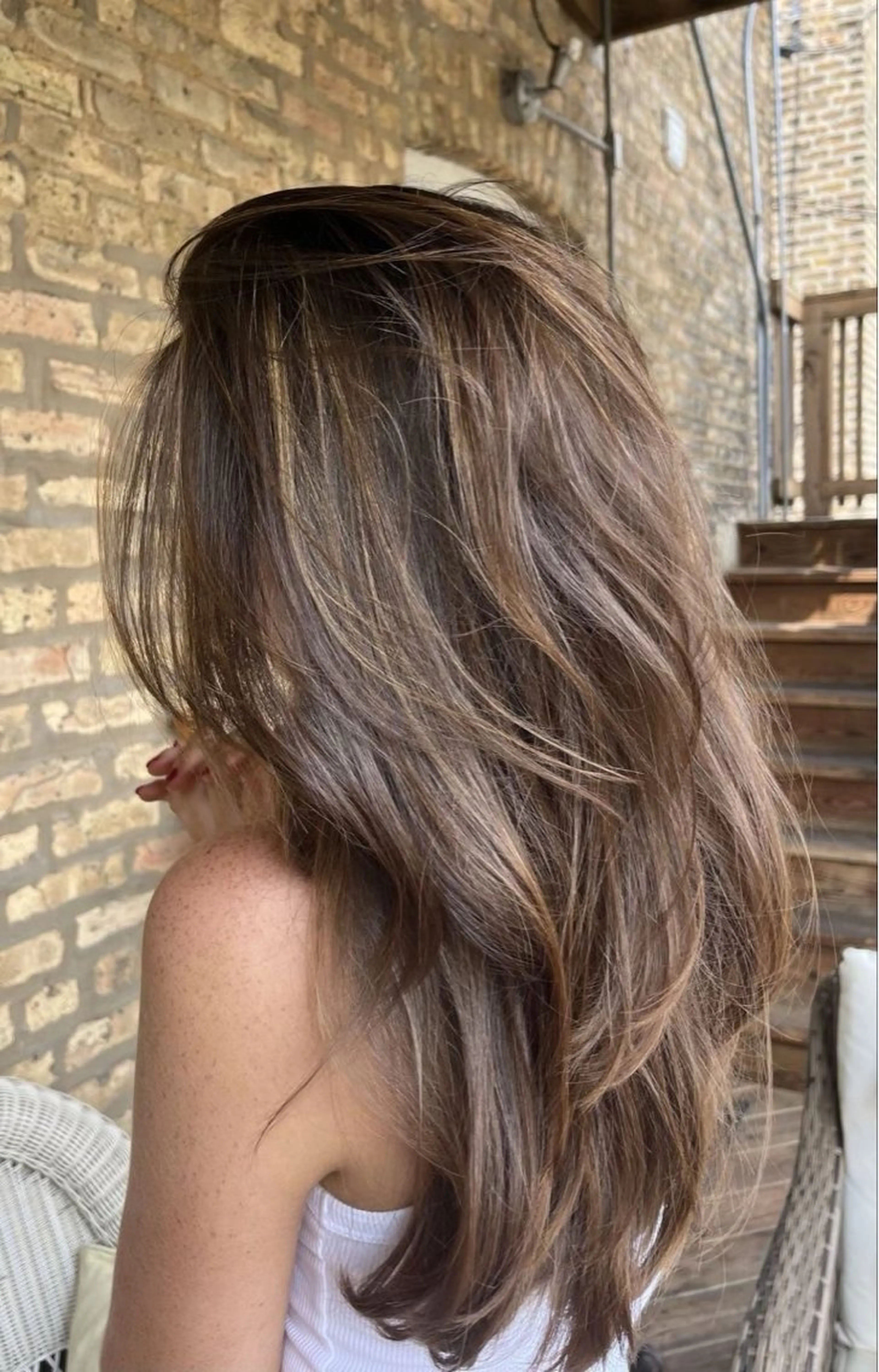 ロング カラー レイヤーカット カット ヘアカラー トリートメント 🩶透明感グレージュ /レイヤー🩶のヘアスタイル