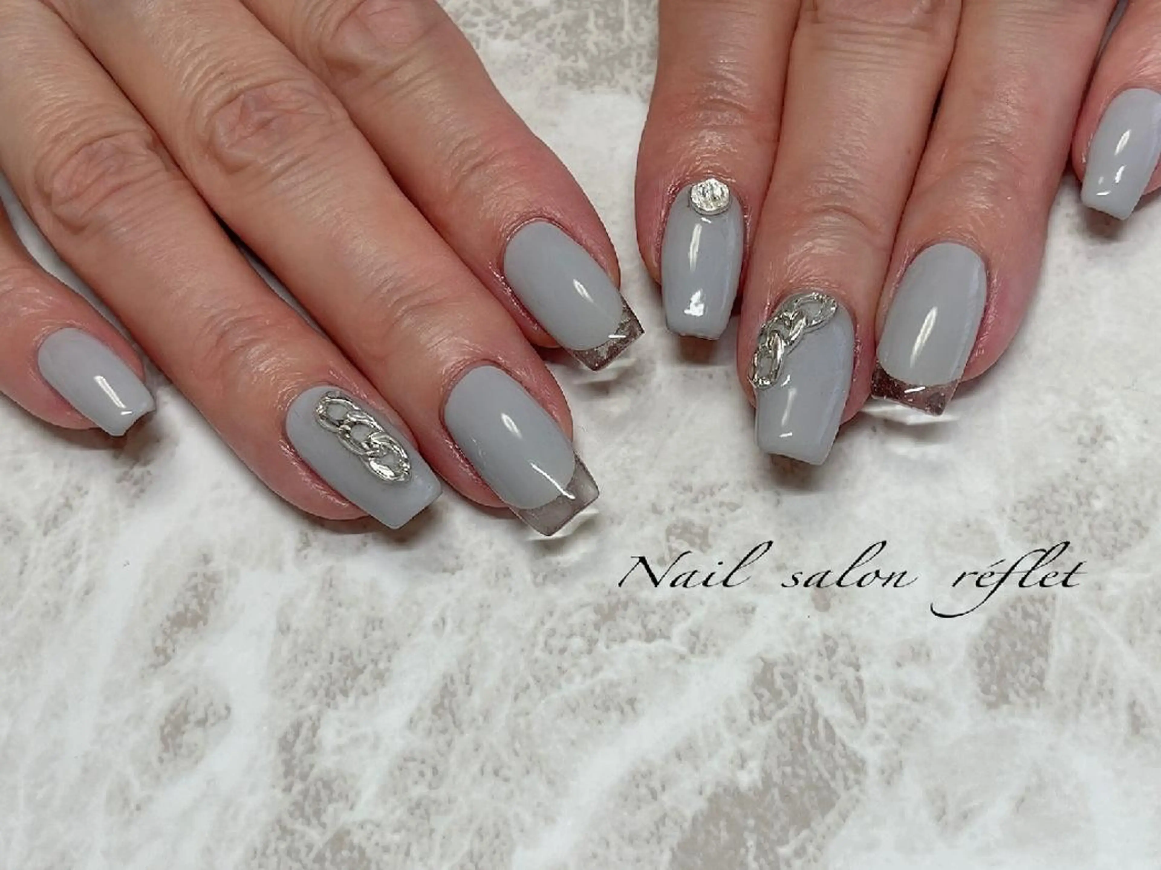 ネイル クリアネイル 長さ出し フレンチネイル ハンドネイル Nail  salon  Lebel所属・Nailsalon Lebelのネイルデザイン