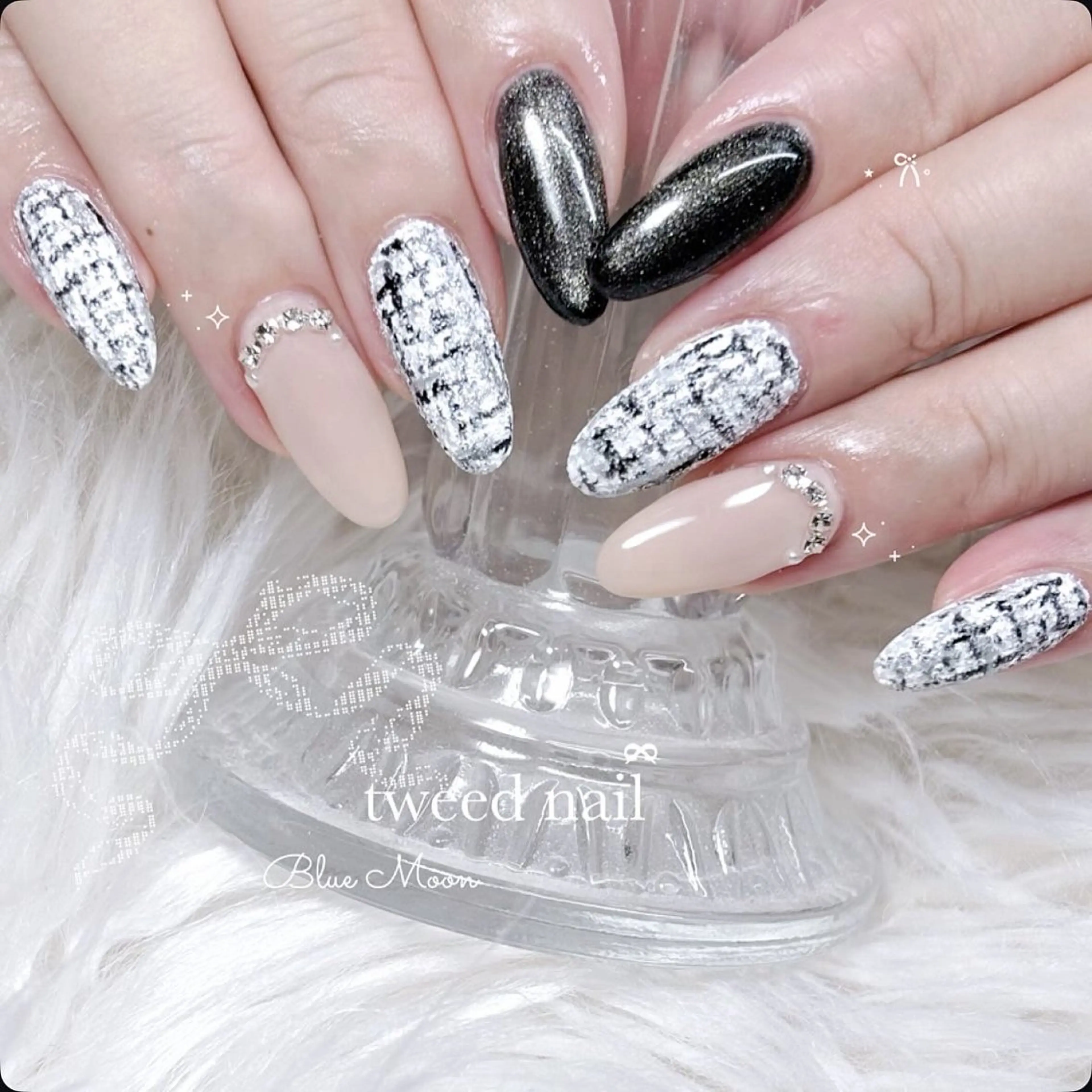 ネイル ツイードネイル ハンドネイル フットネイル nail salon Blue Moonのネイルデザイン