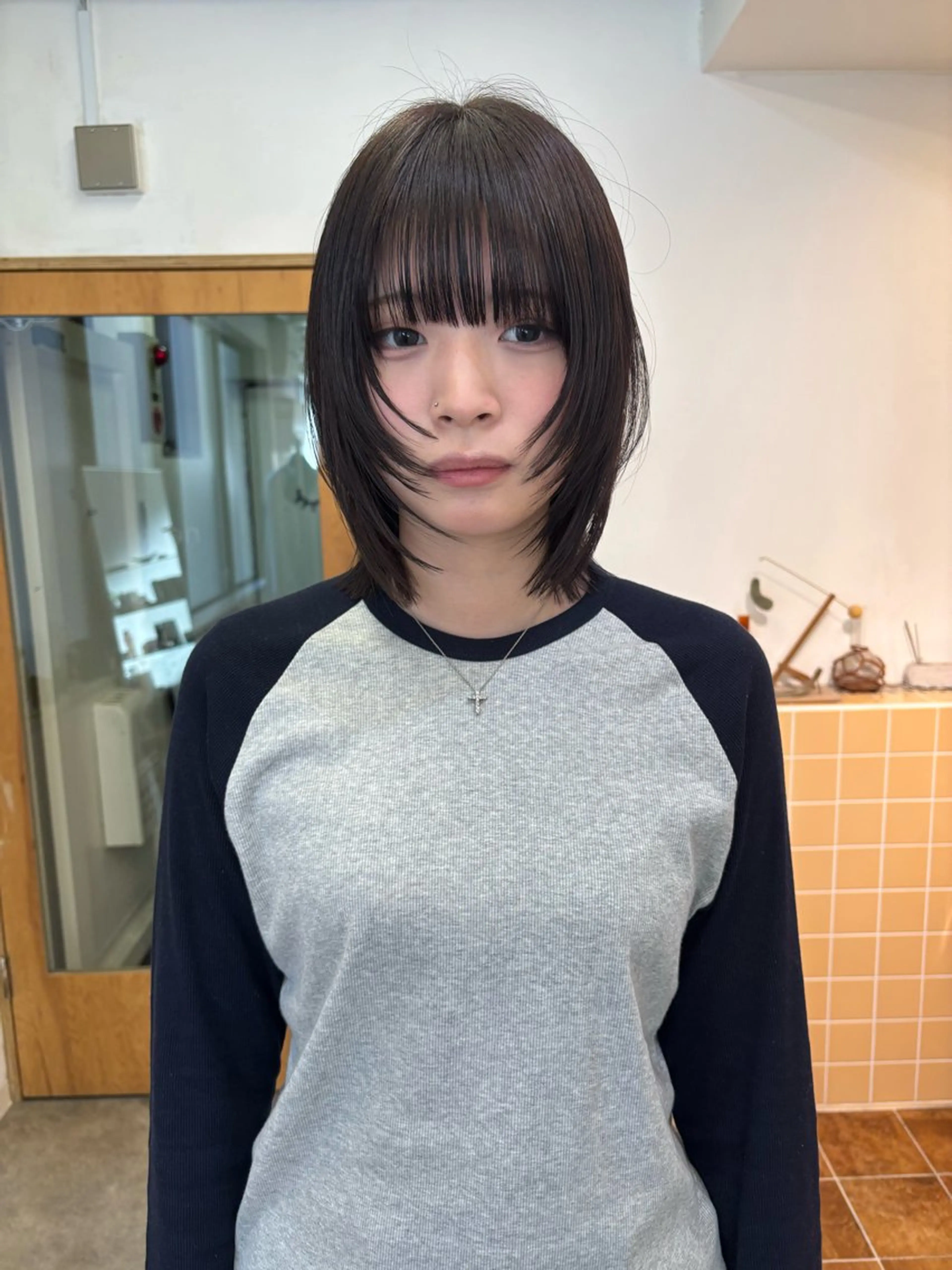 ミディアム カラー カット ヘアカラー トリートメント sakura🌸 レイヤー/nelkeのヘアスタイル