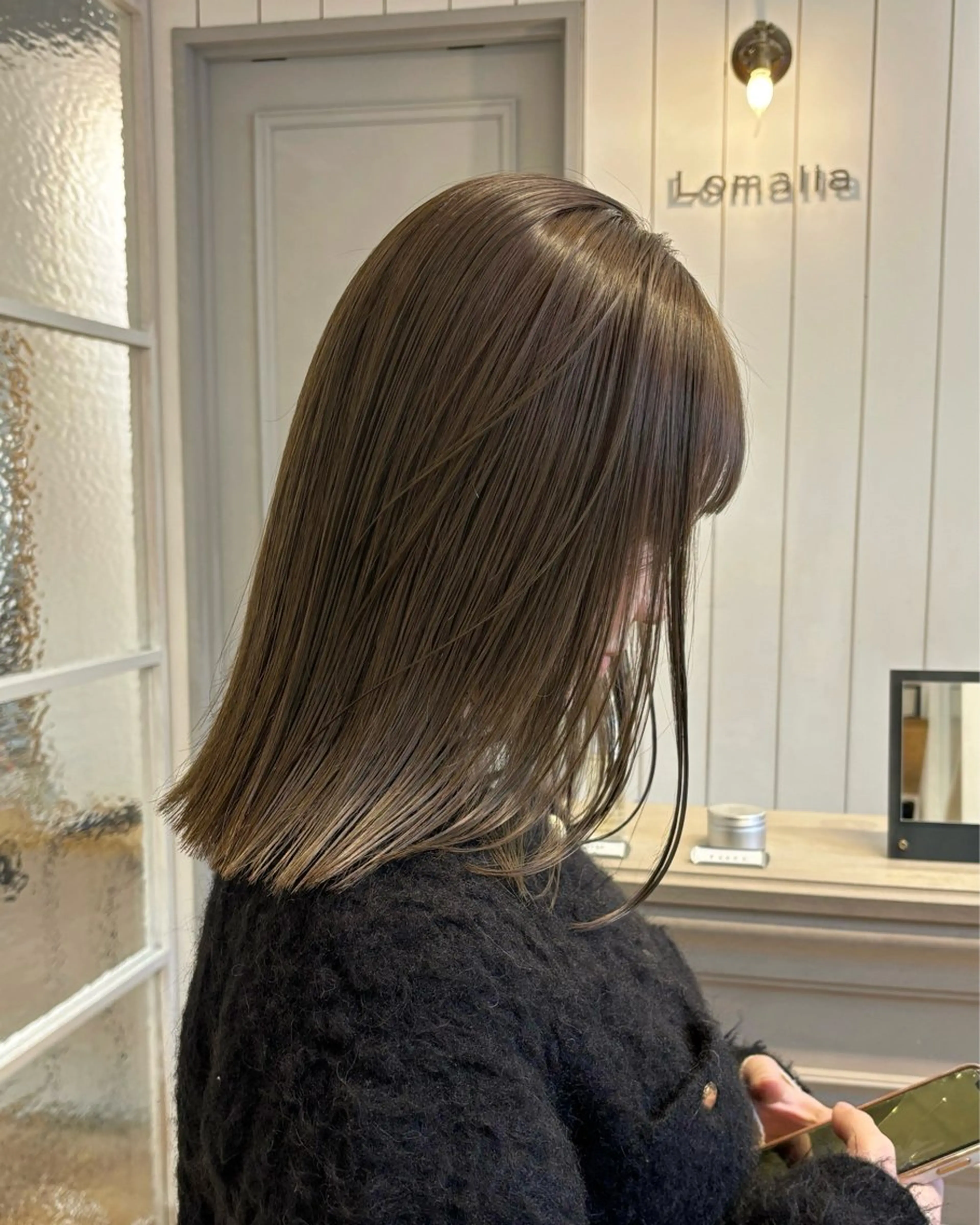 ミディアム カラー カット ヘアカラー トリートメント オリーブ/縮毛🐇 Natsuno🩰のヘアスタイル