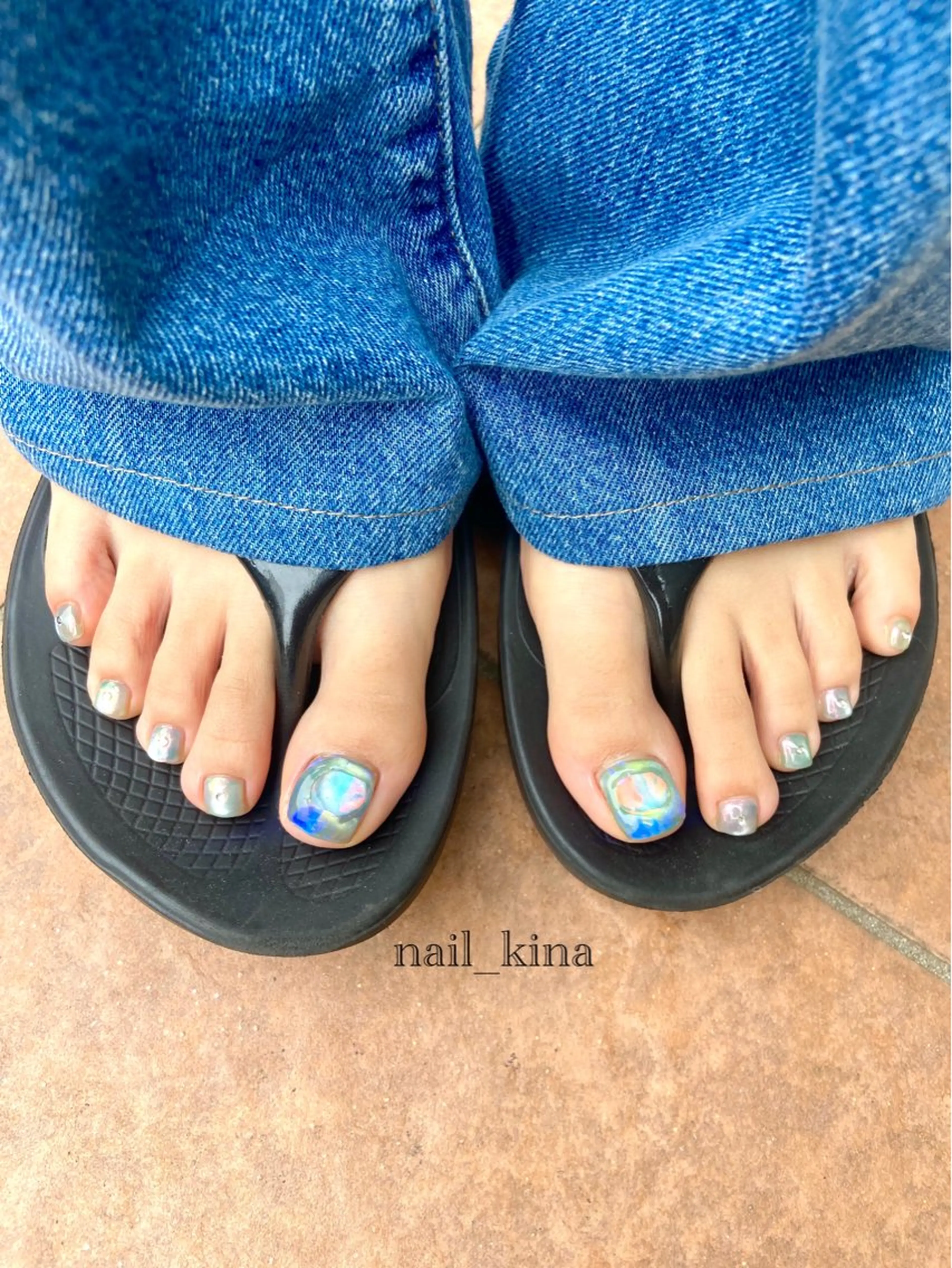 ネイル フットネイル 氷ネイル・うるうるネイル フットネイル nail_ kinaのネイルデザイン
