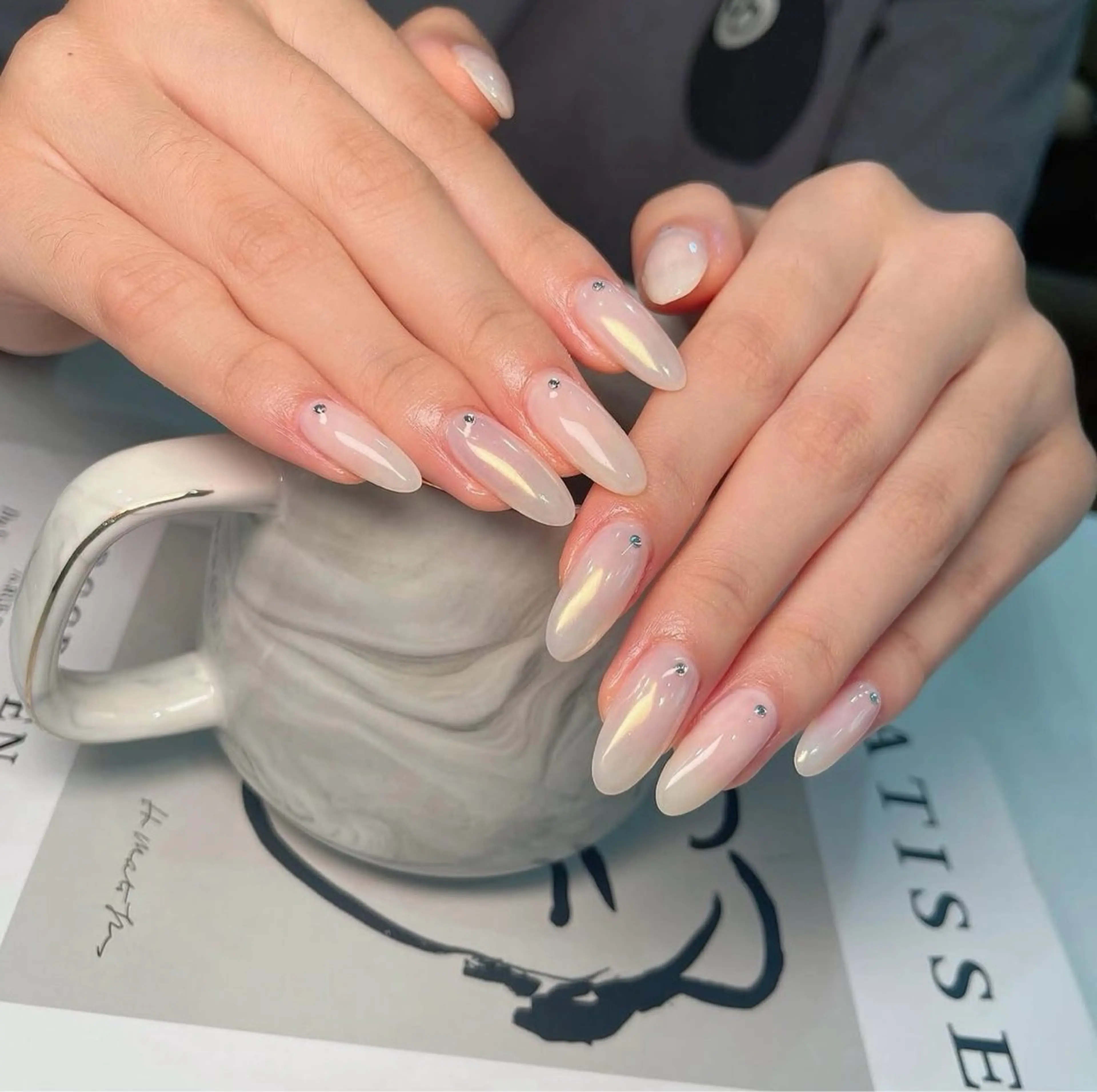 ネイル 韓国ネイル 持ち込み ニュアンスネイル ネイルチップ ハンドネイル TABI ANA.CHUOのネイルデザイン