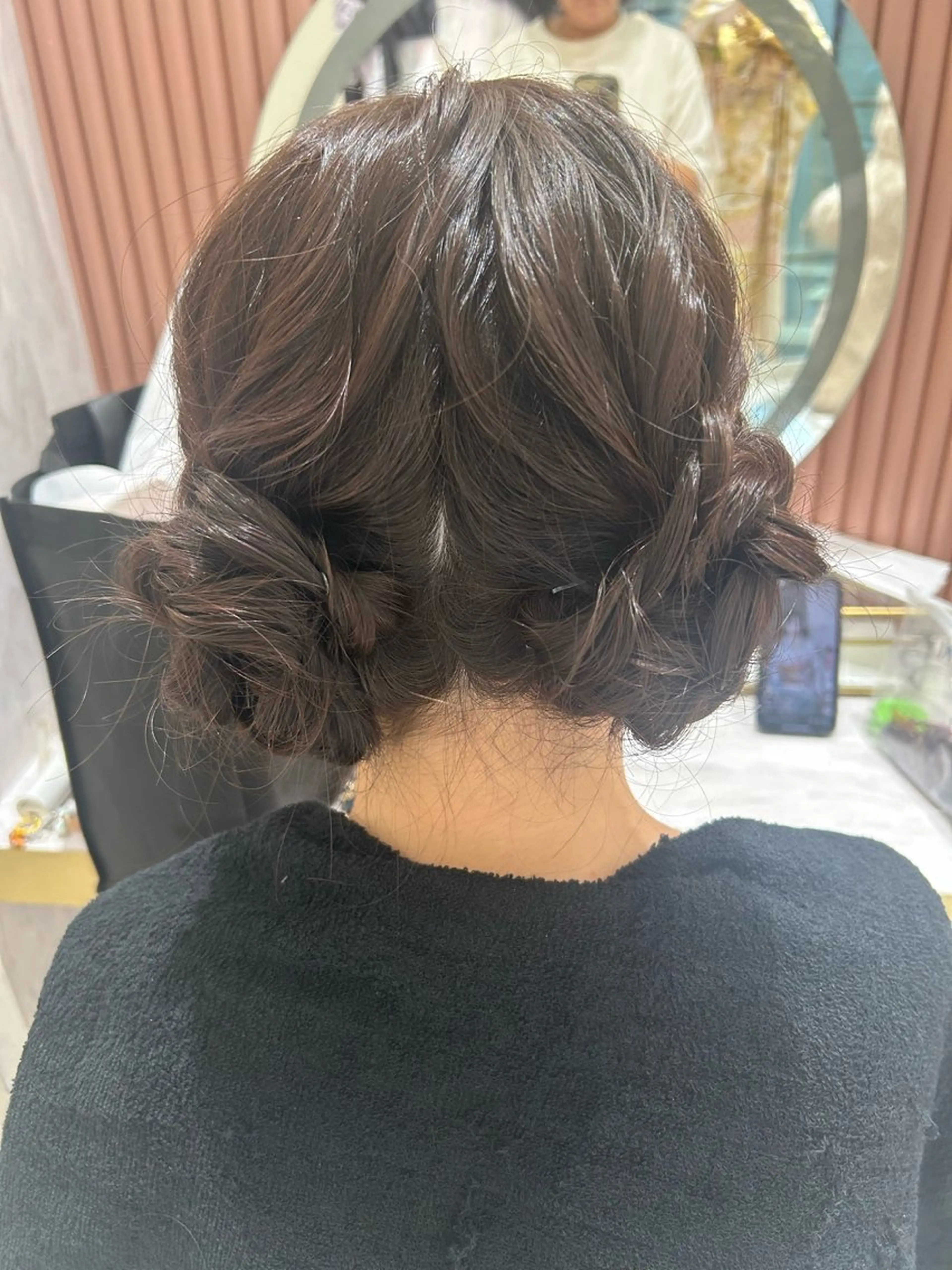 セミロング お団子ヘア ヘアセット Delight ヘアメイク着付けのヘアスタイル