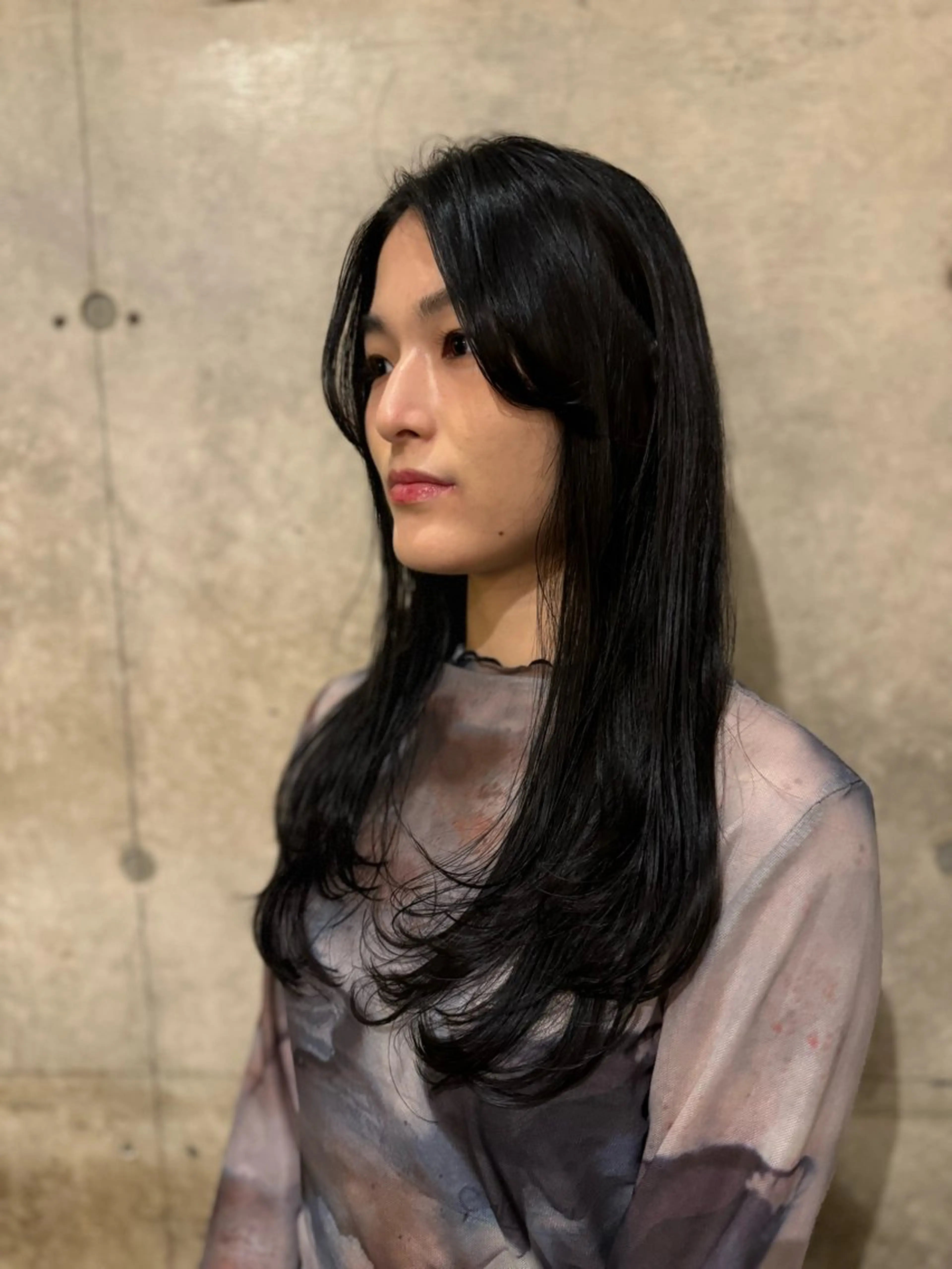 セミロング 髪質改善 韓国風ヘア レイヤーカット Luxe表参道 髪質改善　奈良のヘアスタイル
