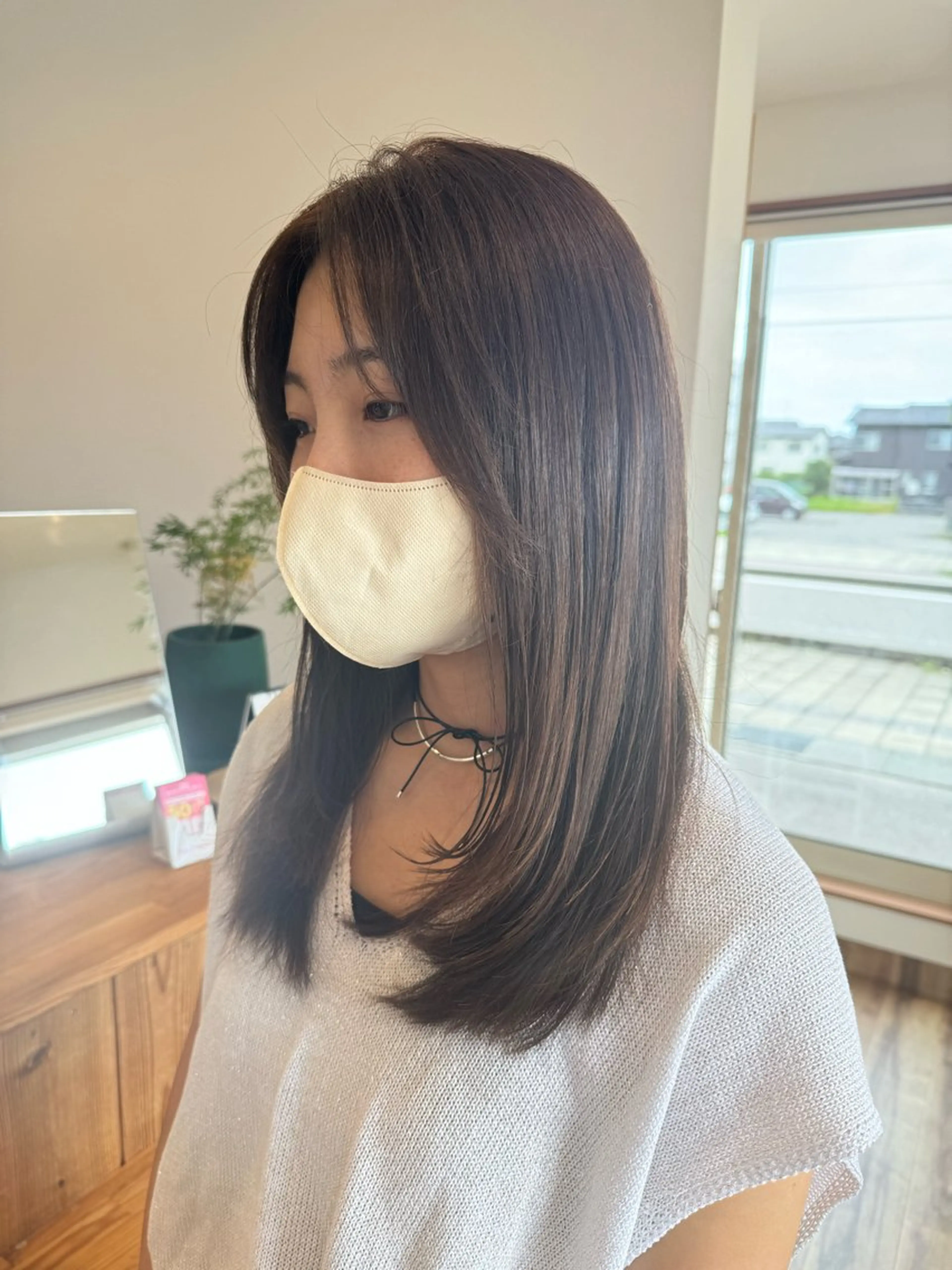 ミディアム カット ヘアカラー トリートメント hair salon rita 野々市所属・中野 幹也のヘアスタイル
