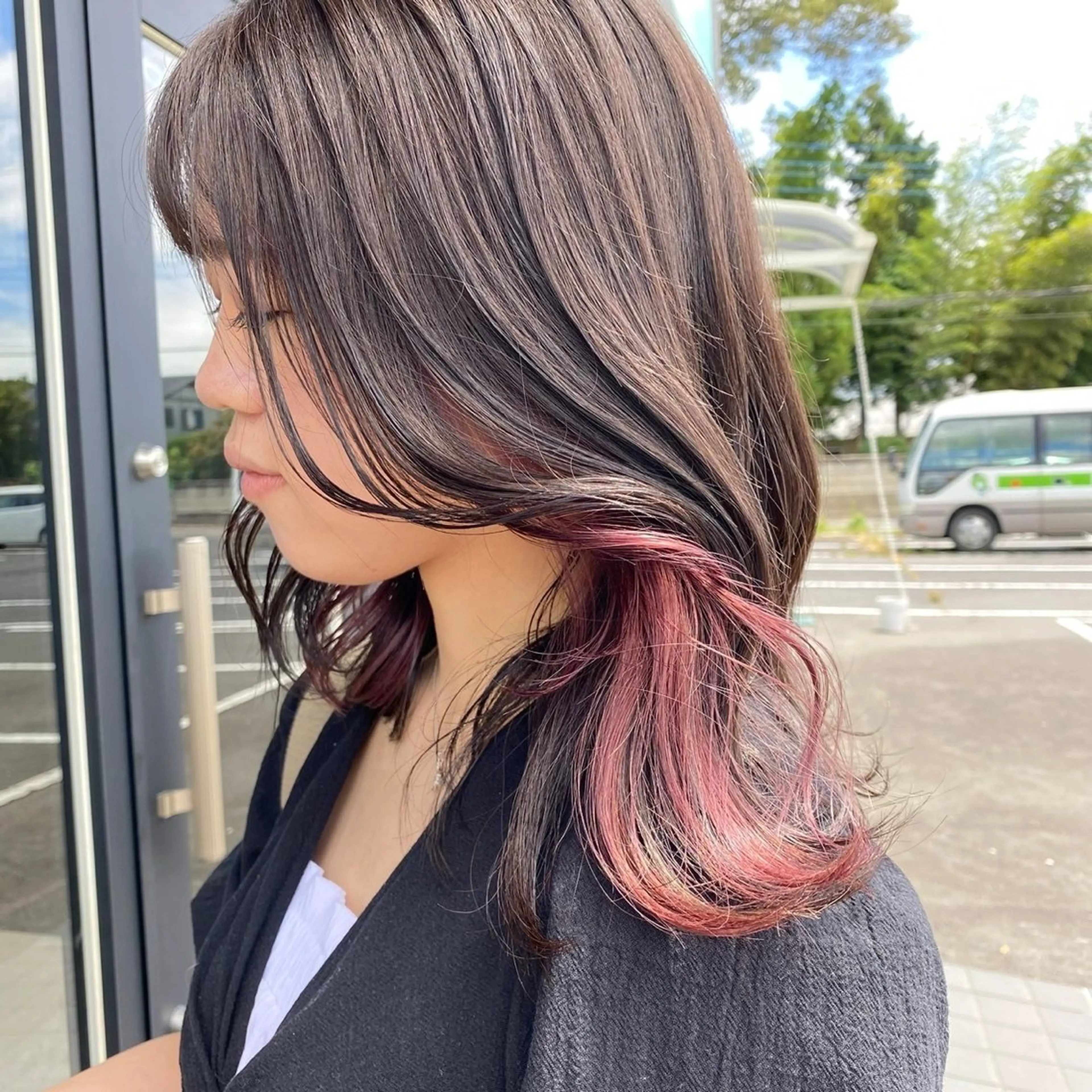 セミロング カラー ⛄️推し活ヘア🖤 ♡sachika♡のヘアスタイル