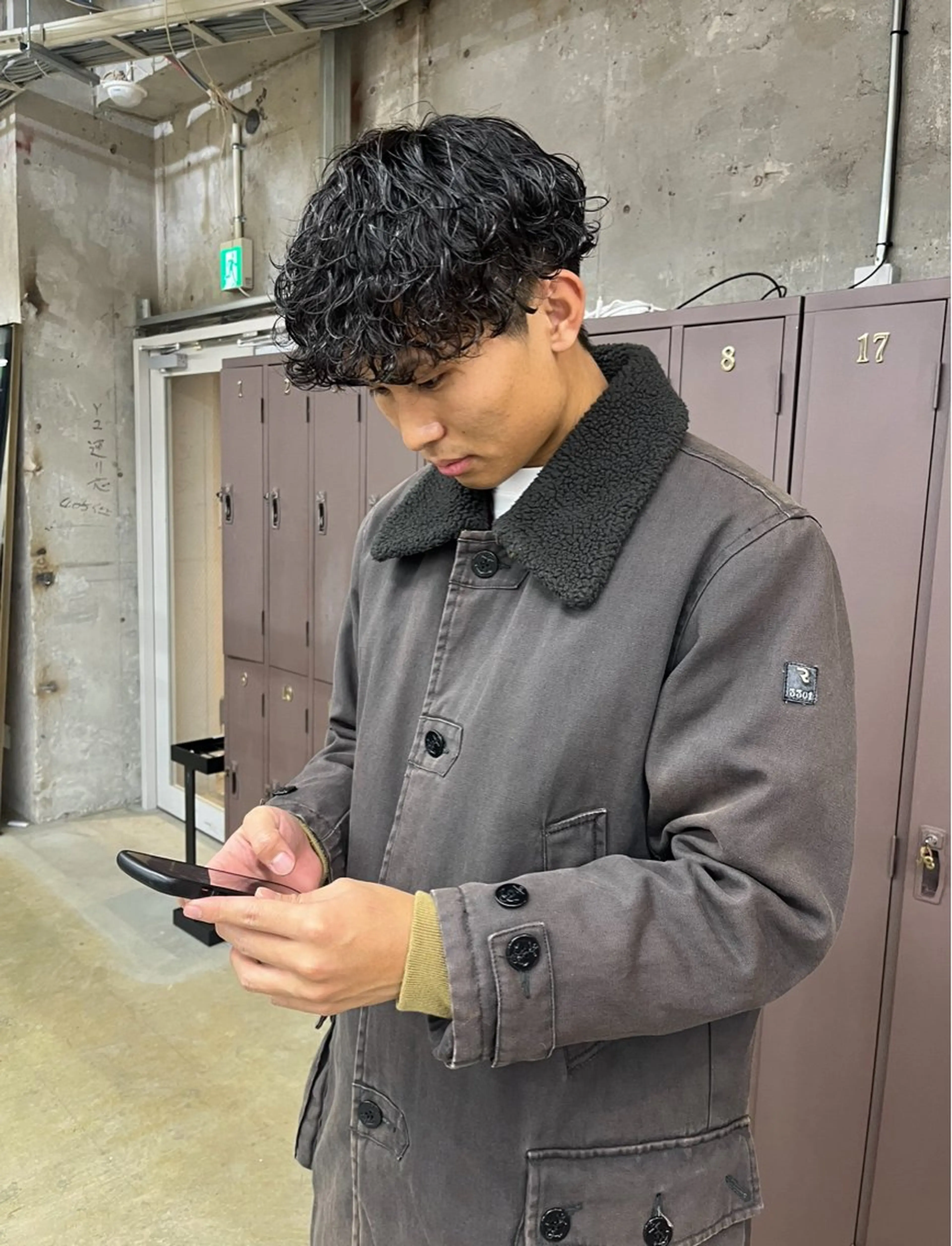 ショート パーマ メンズ ナガノリノ /ボブ/ ベージュ/暖色のヘアスタイル