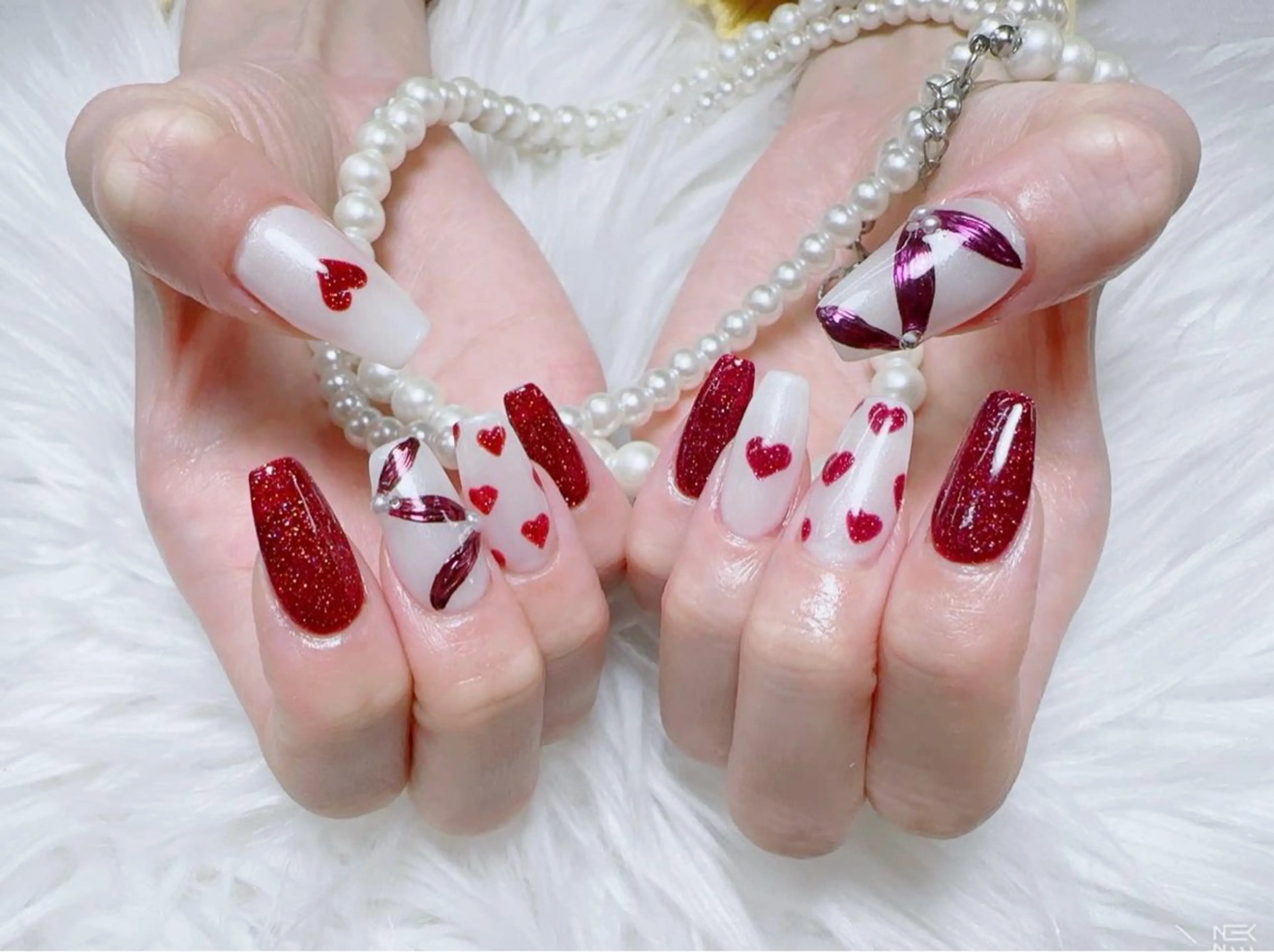 ネイル 長さ出し フレンチネイル ジェルネイル ガラスフレンチ 韓国ネイル ハンドネイル ハンドケア For U nail スカルプ専門店のネイルデザイン