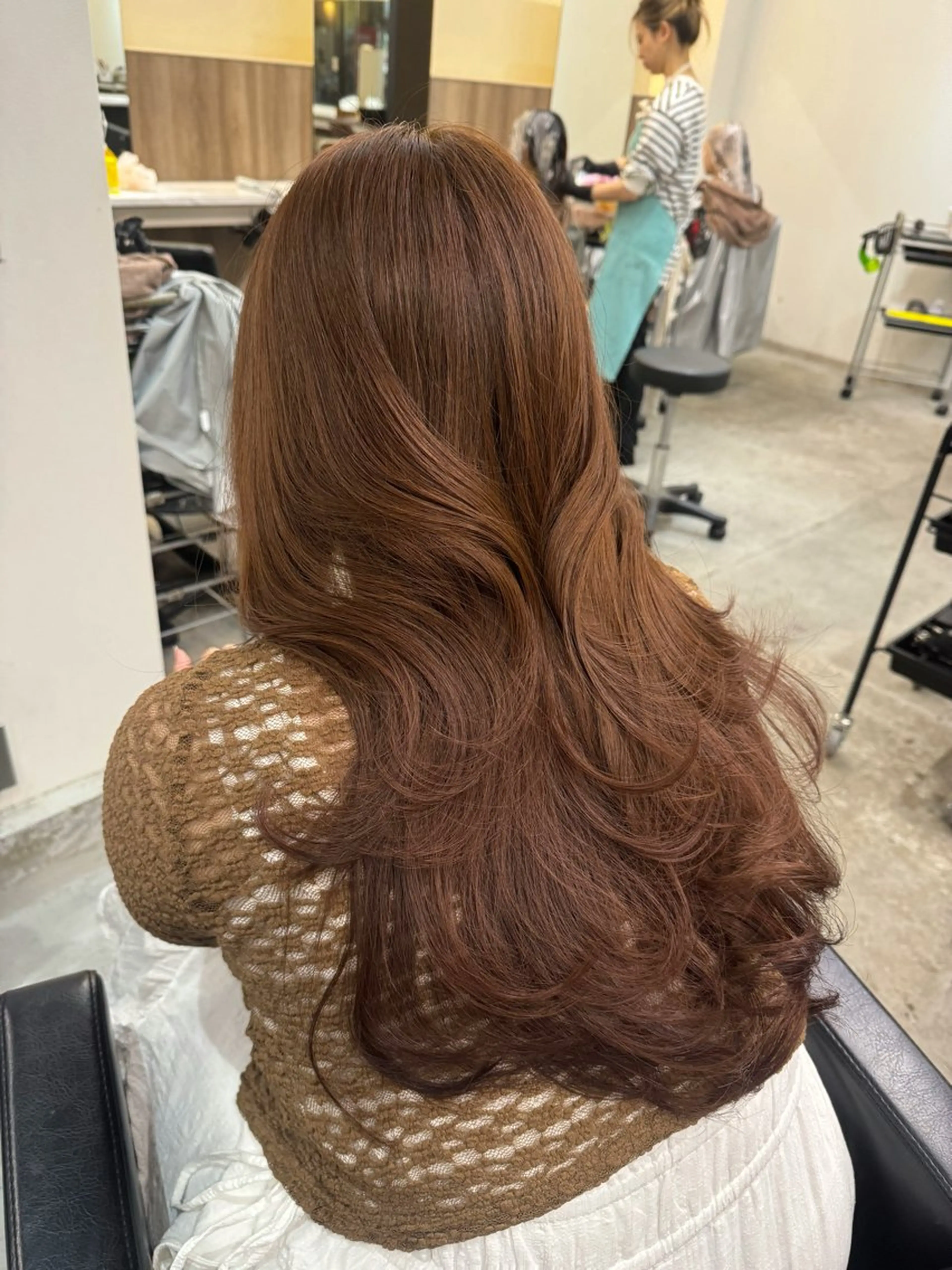 ロング カラー カット ヘアカラー トリートメント 韓国ヘア🇰🇷 YUKINAのヘアスタイル