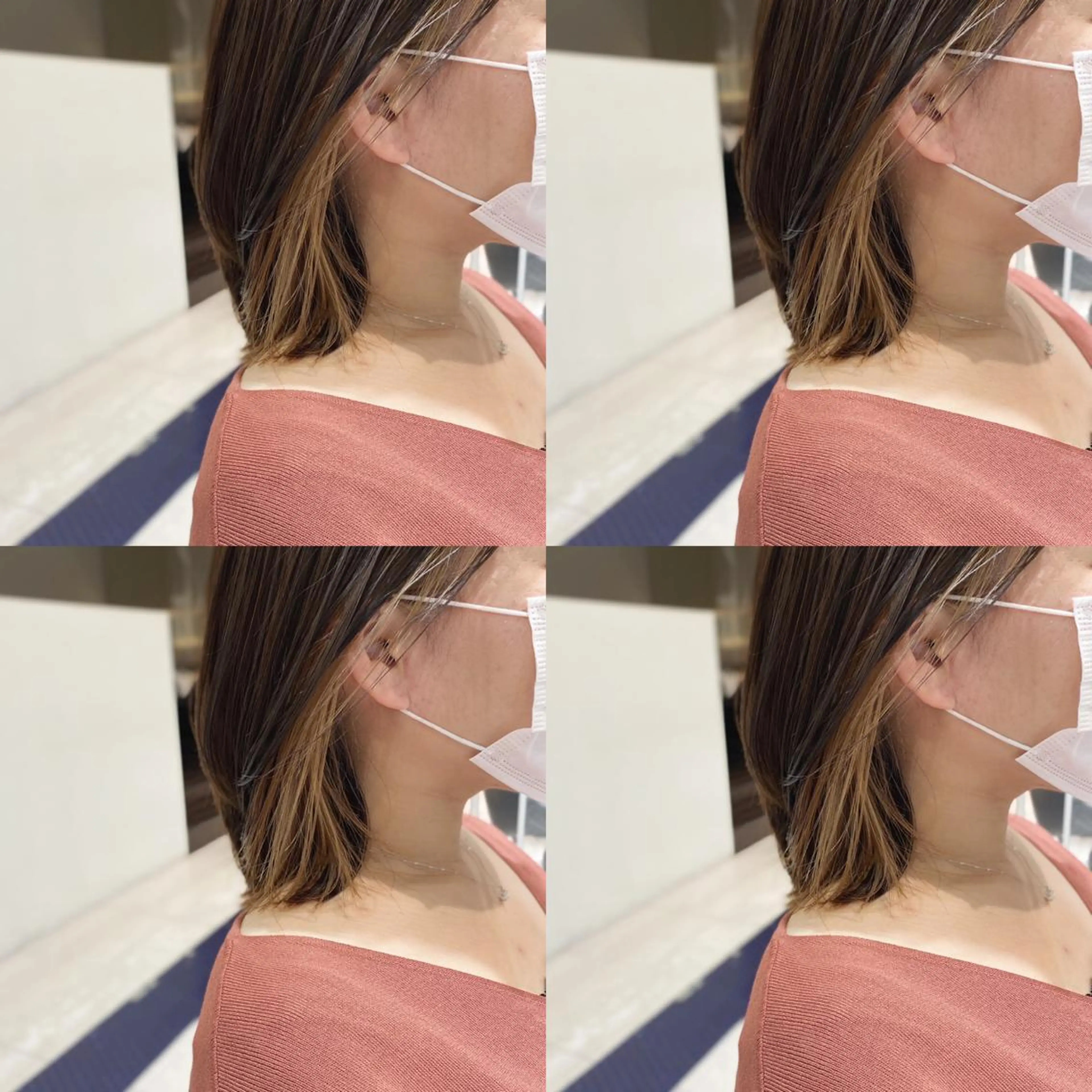 ミディアム カラー ヘアアレンジ インナーカラー ヘアカラー 竹内啓太 ボブのヘアスタイル