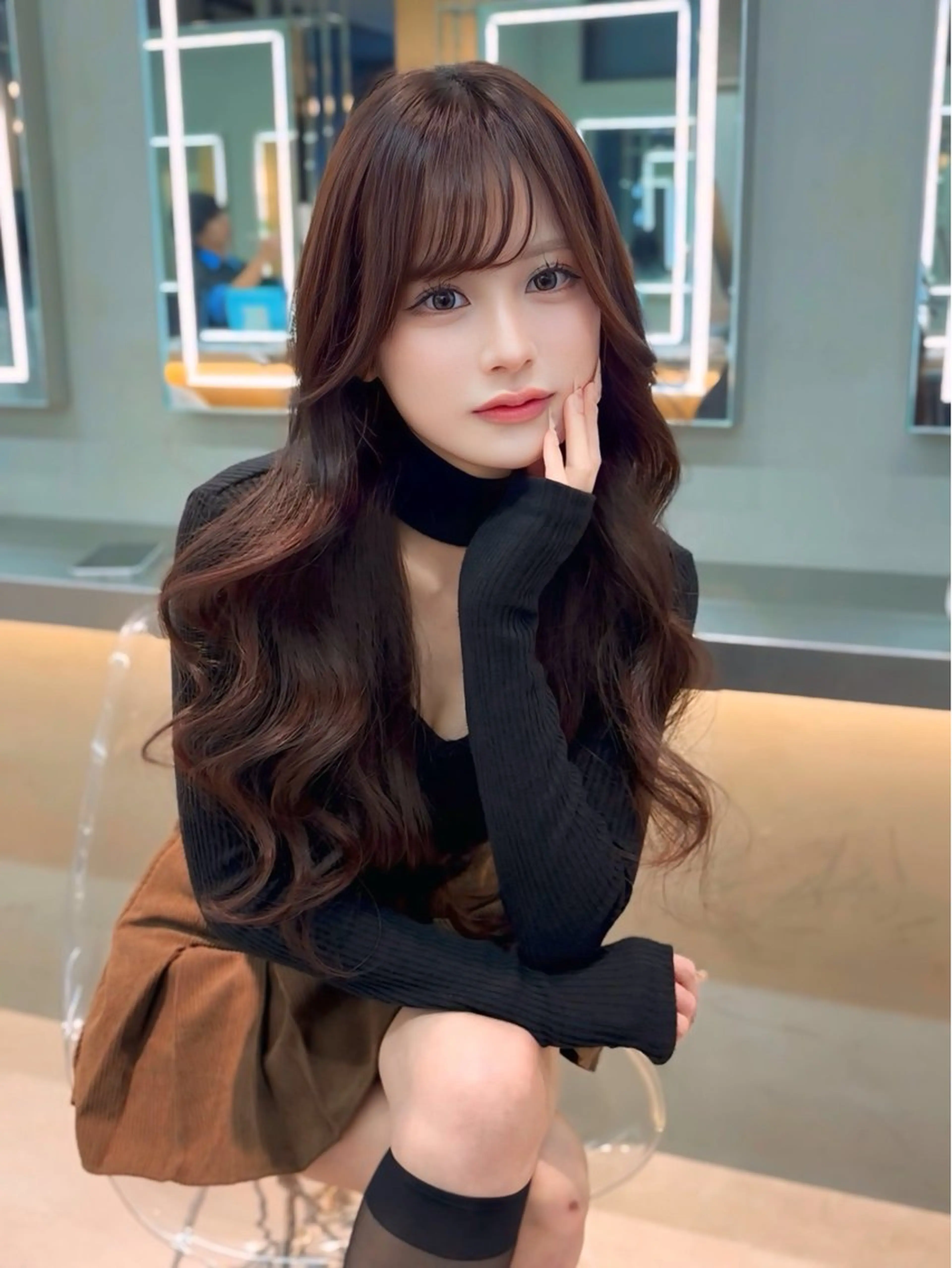 ロング カラー 髪質改善 レイヤーカット 縮毛矯正 カット ヘアカラー 【美髪矯正】 吉村　清志のヘアスタイル