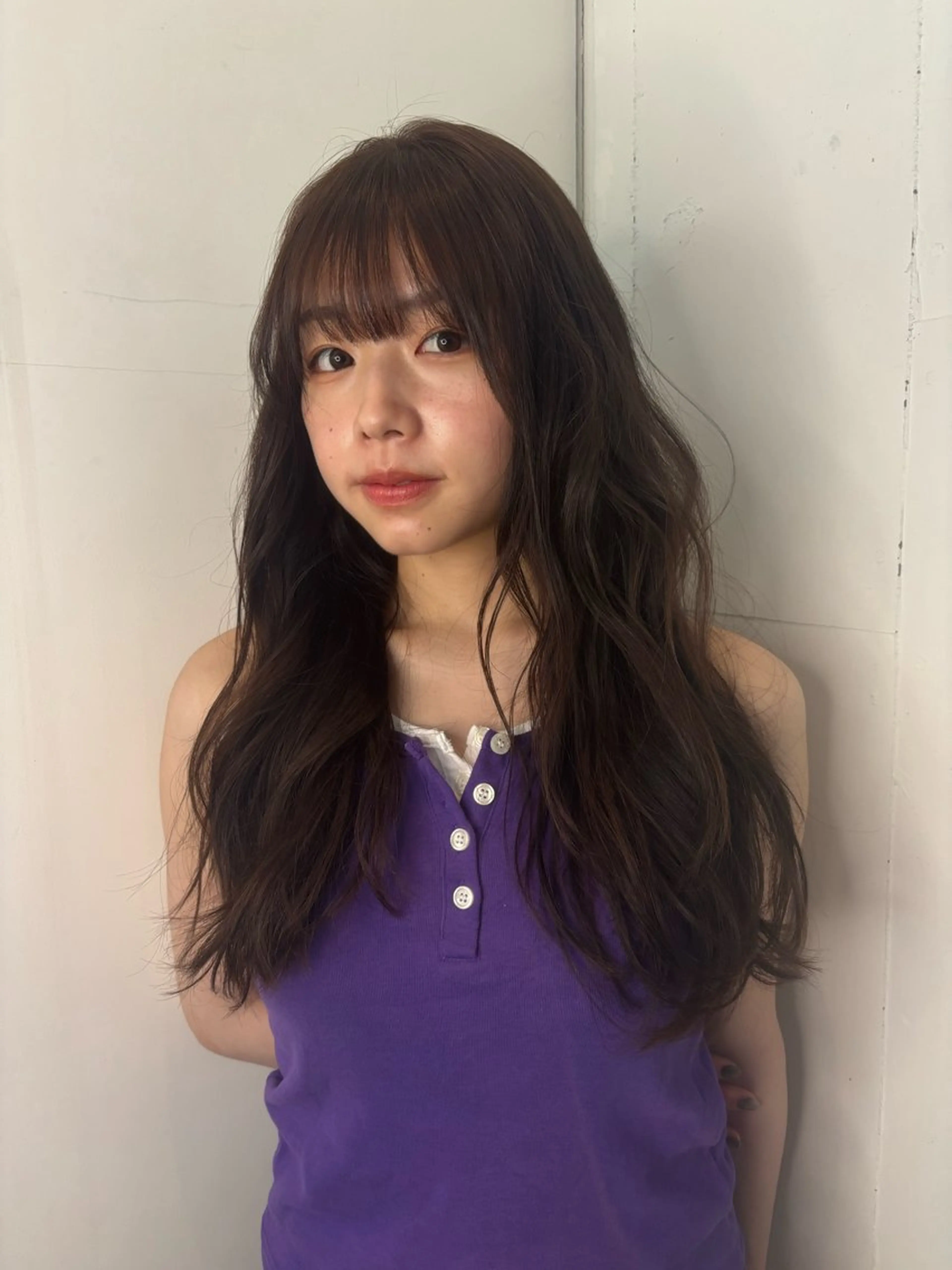 ロング カラー パーマ ブラウンカラー ナチュラルブラウン ニュアンスパーマ MEYHAIR/CURLYS所属・IO/ブリーチカラー /メンズヘアのヘアスタイル
