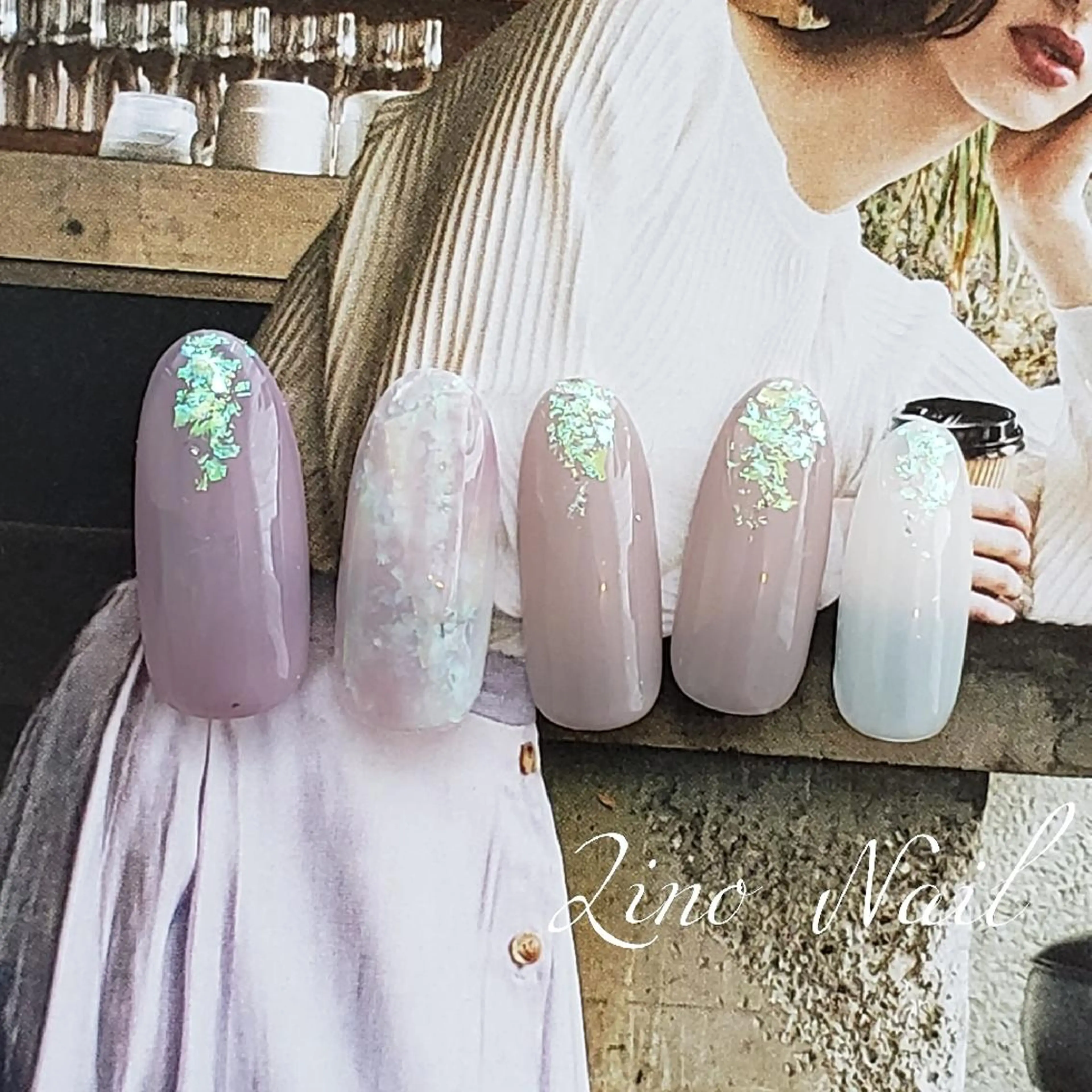 ネイル カジュアル ジェルネイル ラメ(グリッター) マットネイル ミラーネイル ハンドネイル Lino Nailのネイルデザイン