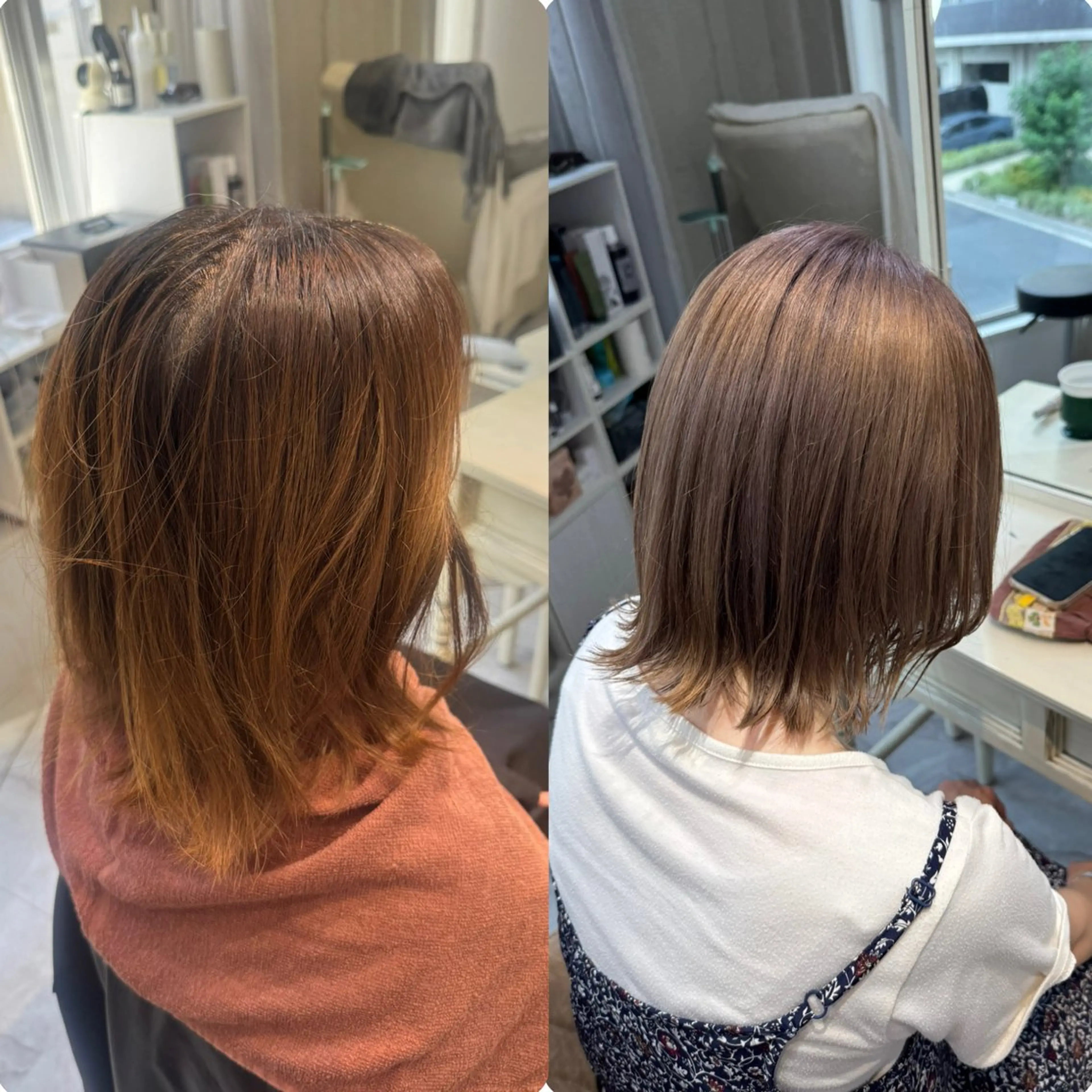ミディアム カラー グレージュ オレンジ カット ヘアカラー トリートメント Fuu.by lupine所属・5日空きあり 🌟misatoのヘアスタイル