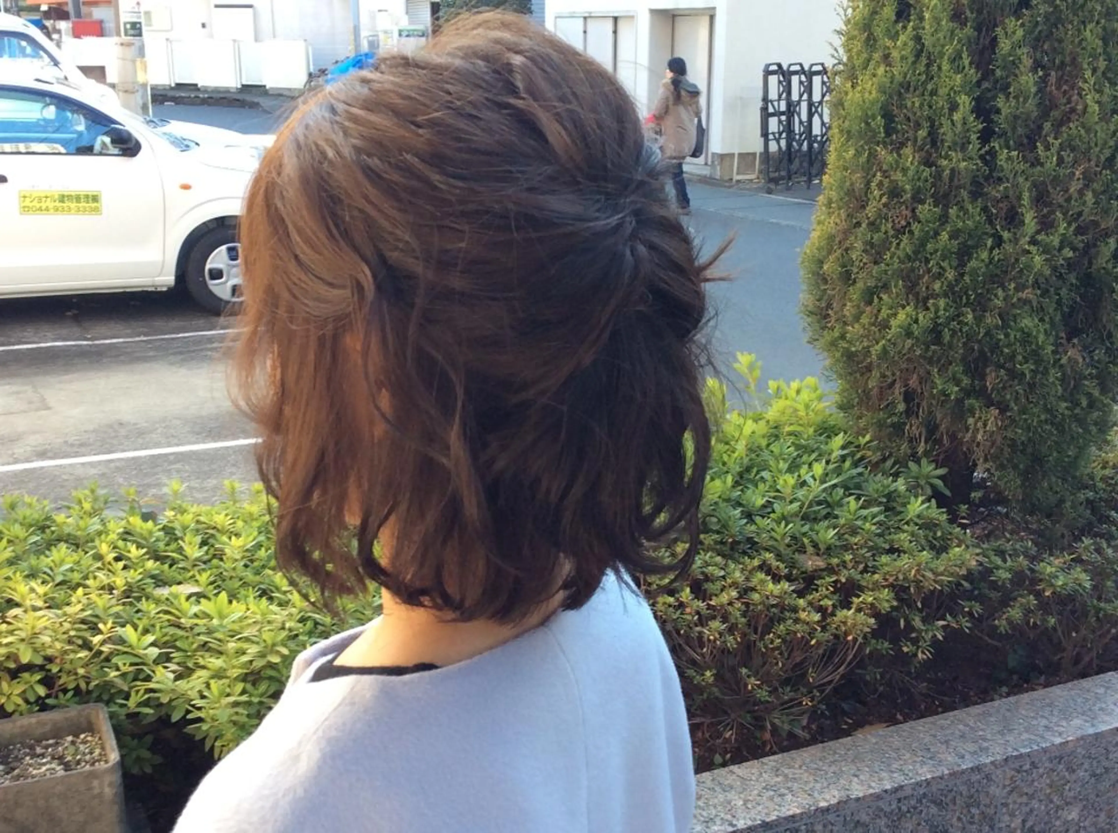 ミディアム カラー パーマ ミディアムパーマ 透明感カラー くせ毛 木村 昇のヘアスタイル
