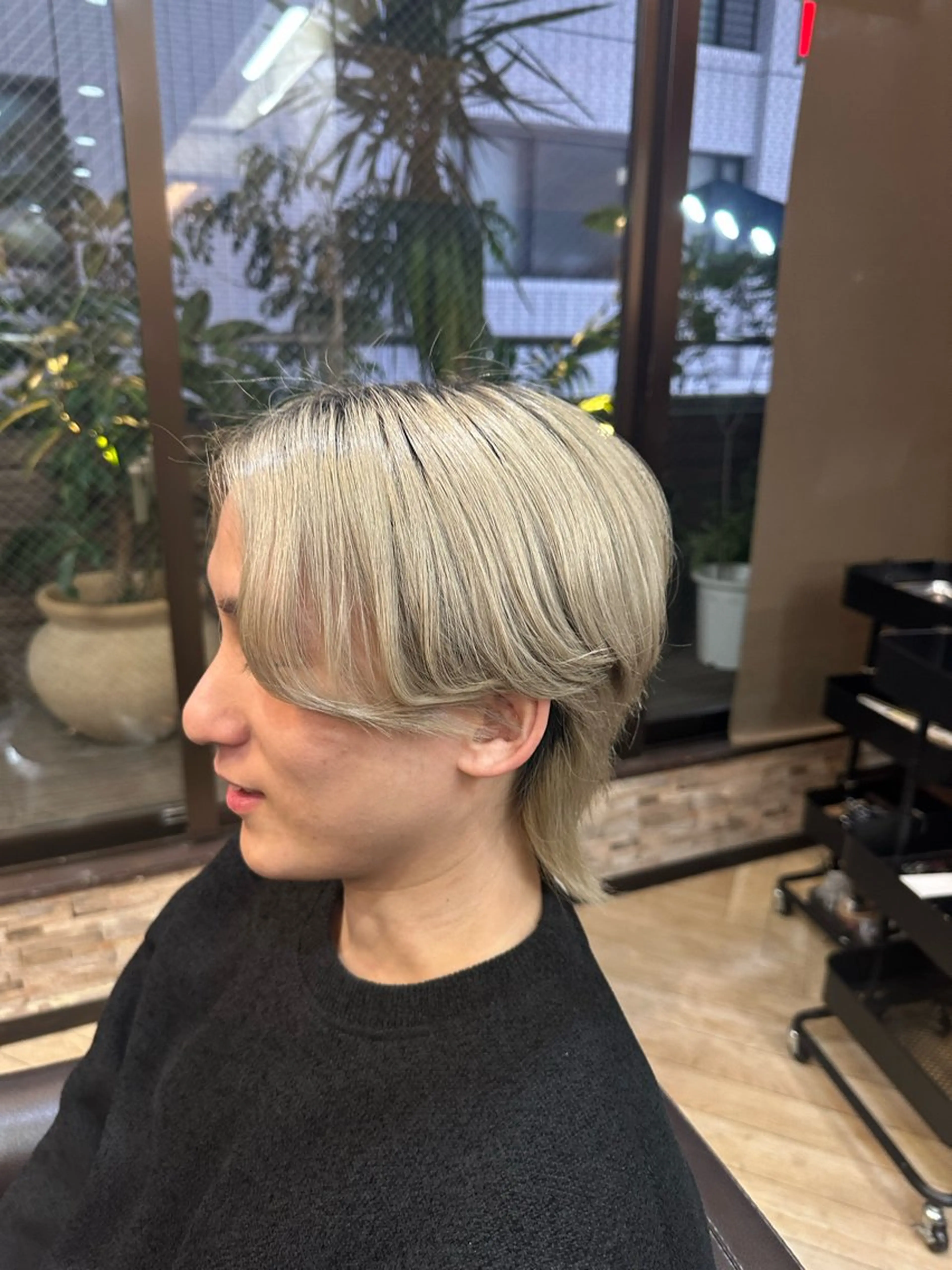 メンズ センターパート メンズ韓国風 韓国マッシュ マッシュウルフ マッシュ 縮毛矯正&髪質改善/ きょうの🐺のヘアスタイル