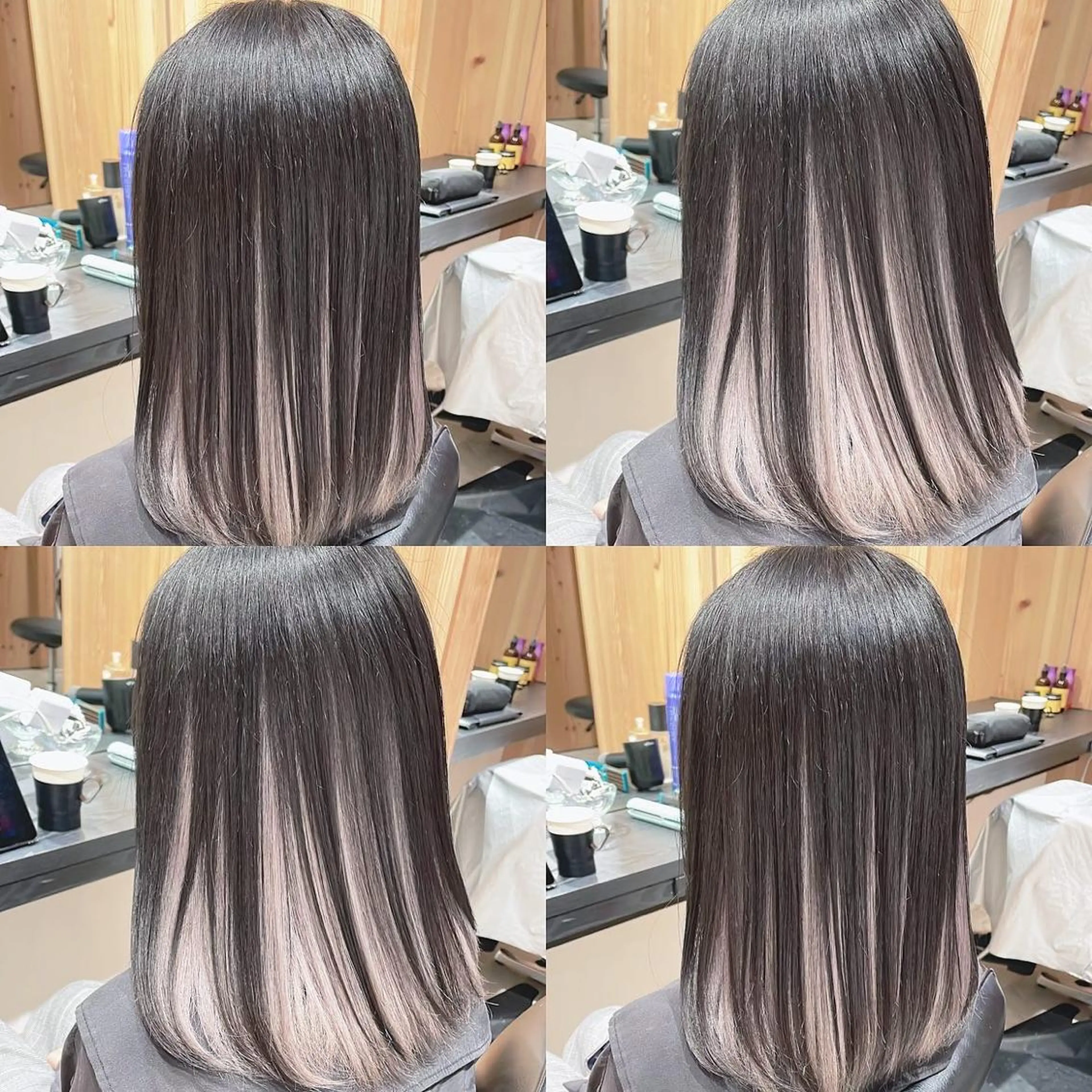 カラー 黒髪 ブリーチ インナーカラー 渋谷:インナーカラー ／🍒エリカ🍒のヘアスタイル