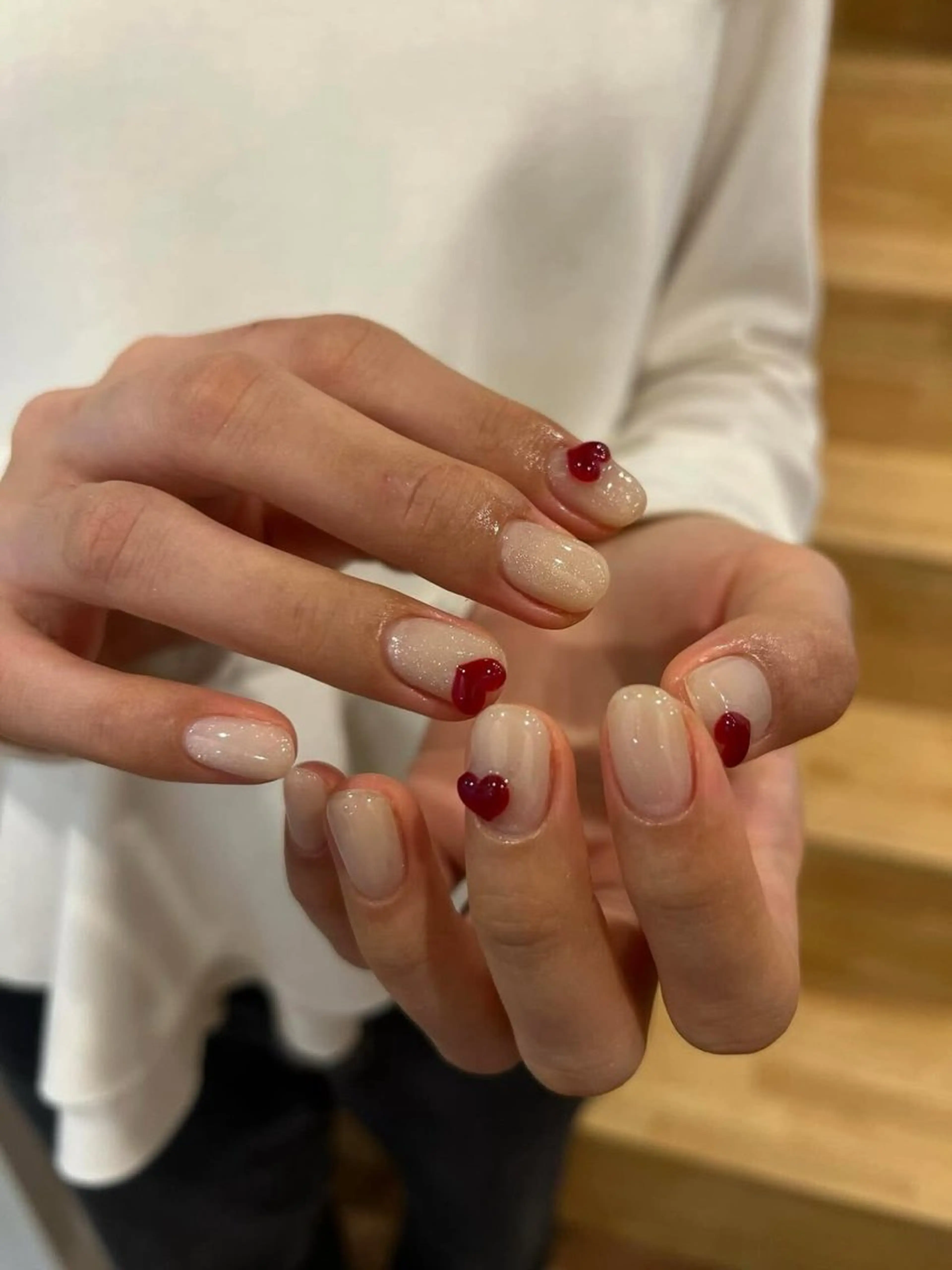 ネイル 韓国ネイル 持ち込み ニュアンスネイル ネイルチップ 冬ネイル ハンドネイル JENNY ANA.CHUOのネイルデザイン