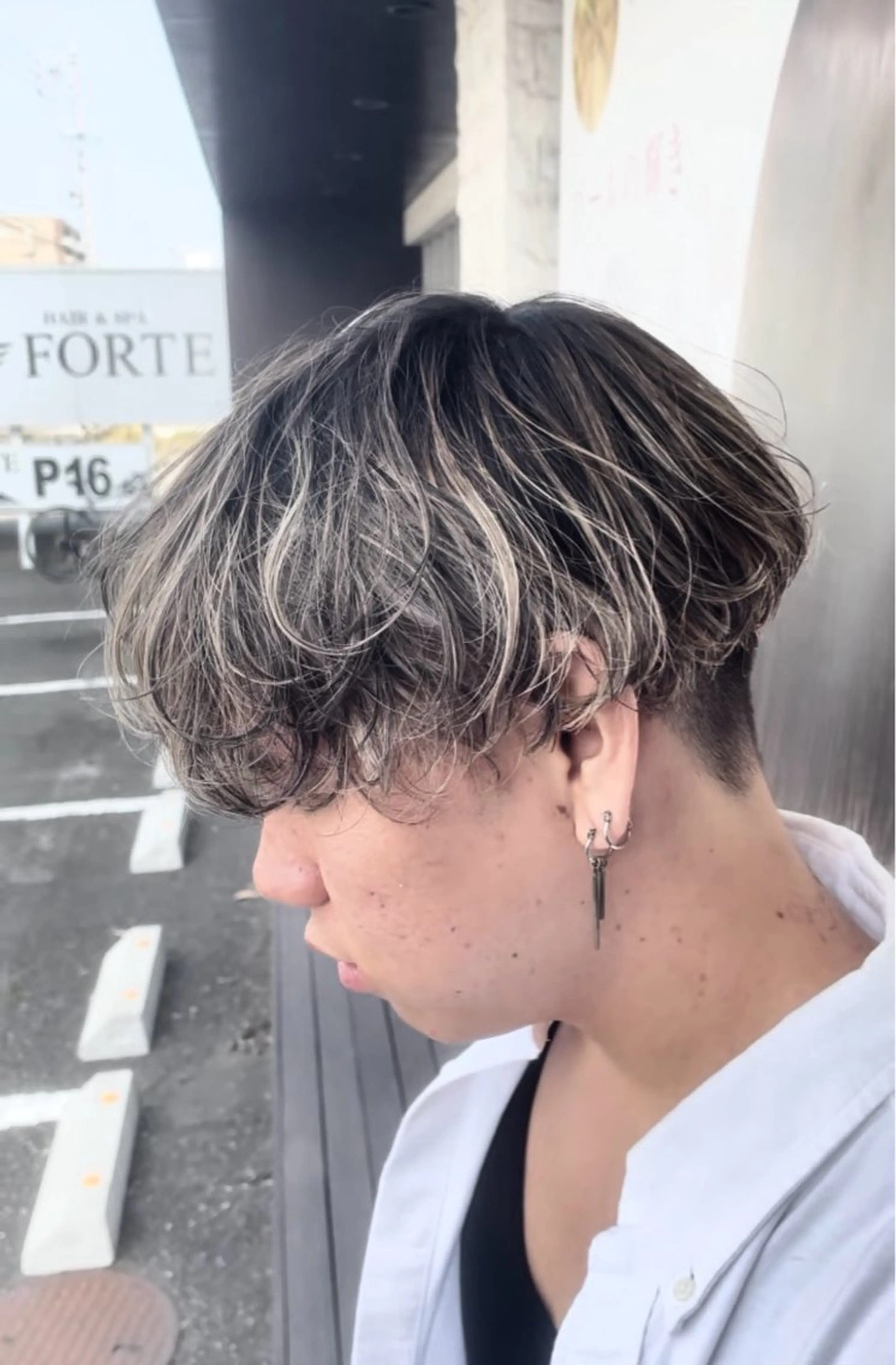 ショート メンズ カット ヘアカラー パーマ 静岡/草薙パーマ メンズバレイヤージュのヘアスタイル